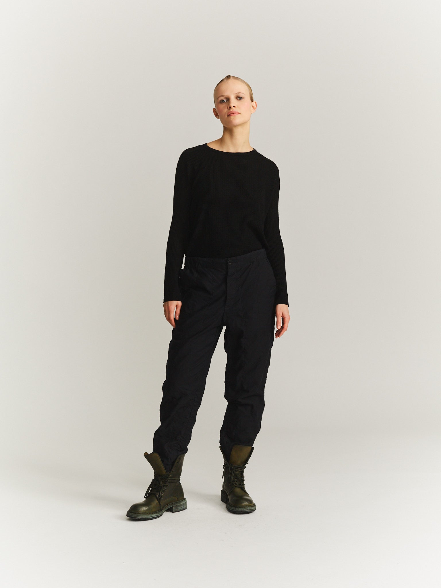 ISA PANT - SAT TWILL - BLACK