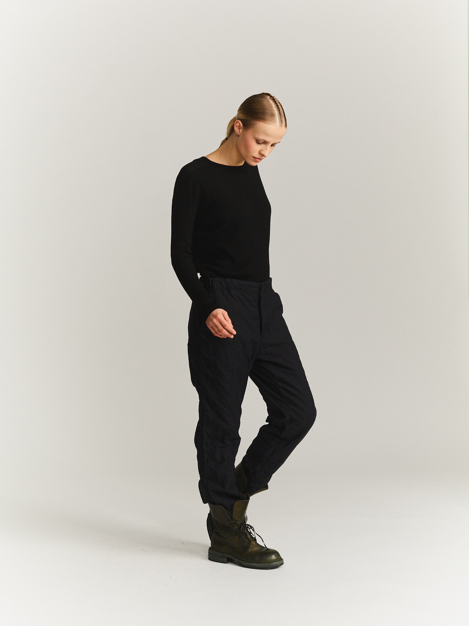 ISA PANT - SAT TWILL - BLACK