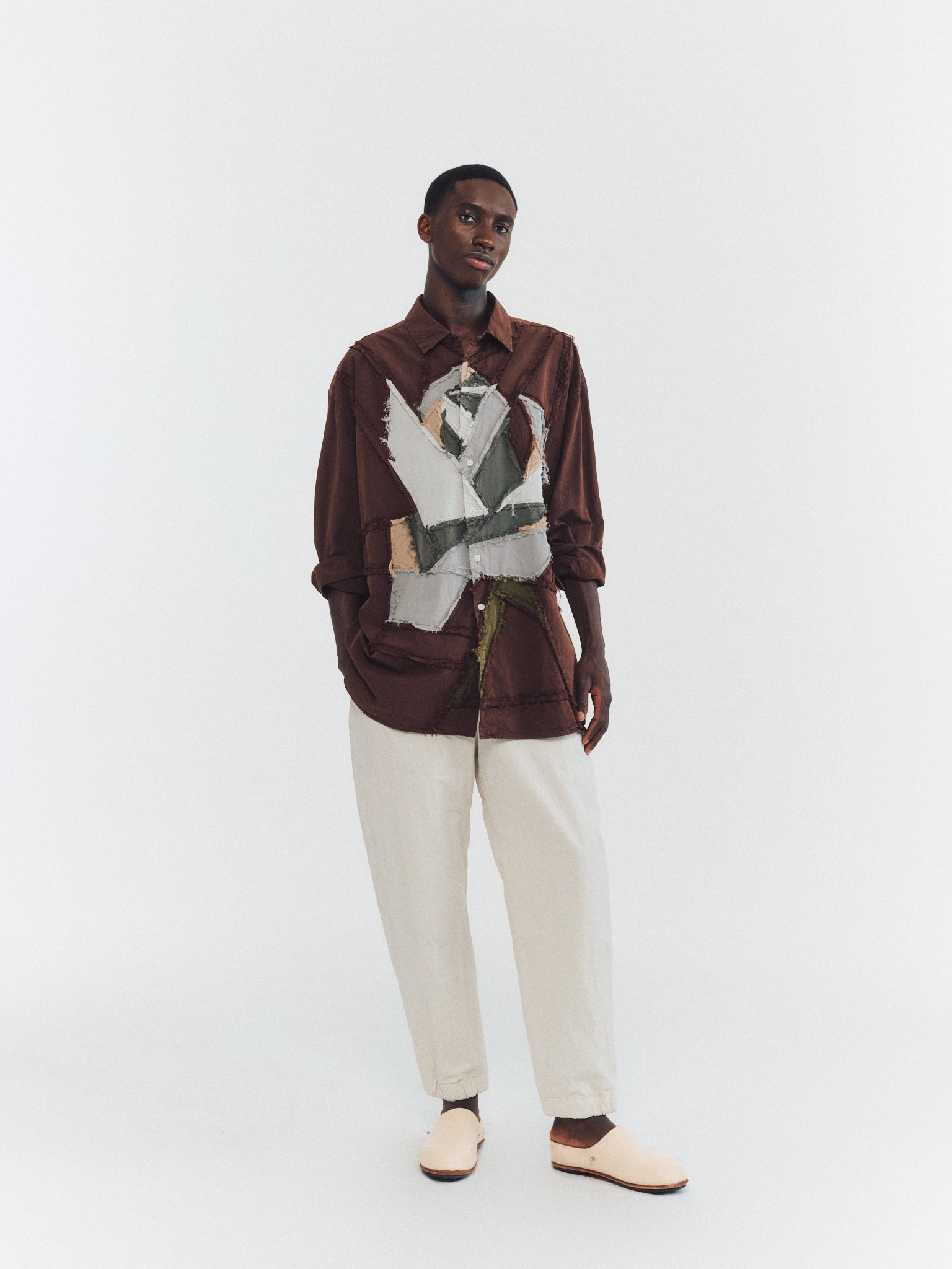 HAMNET FLOWER SHIRT - PAPER COT - BROWN