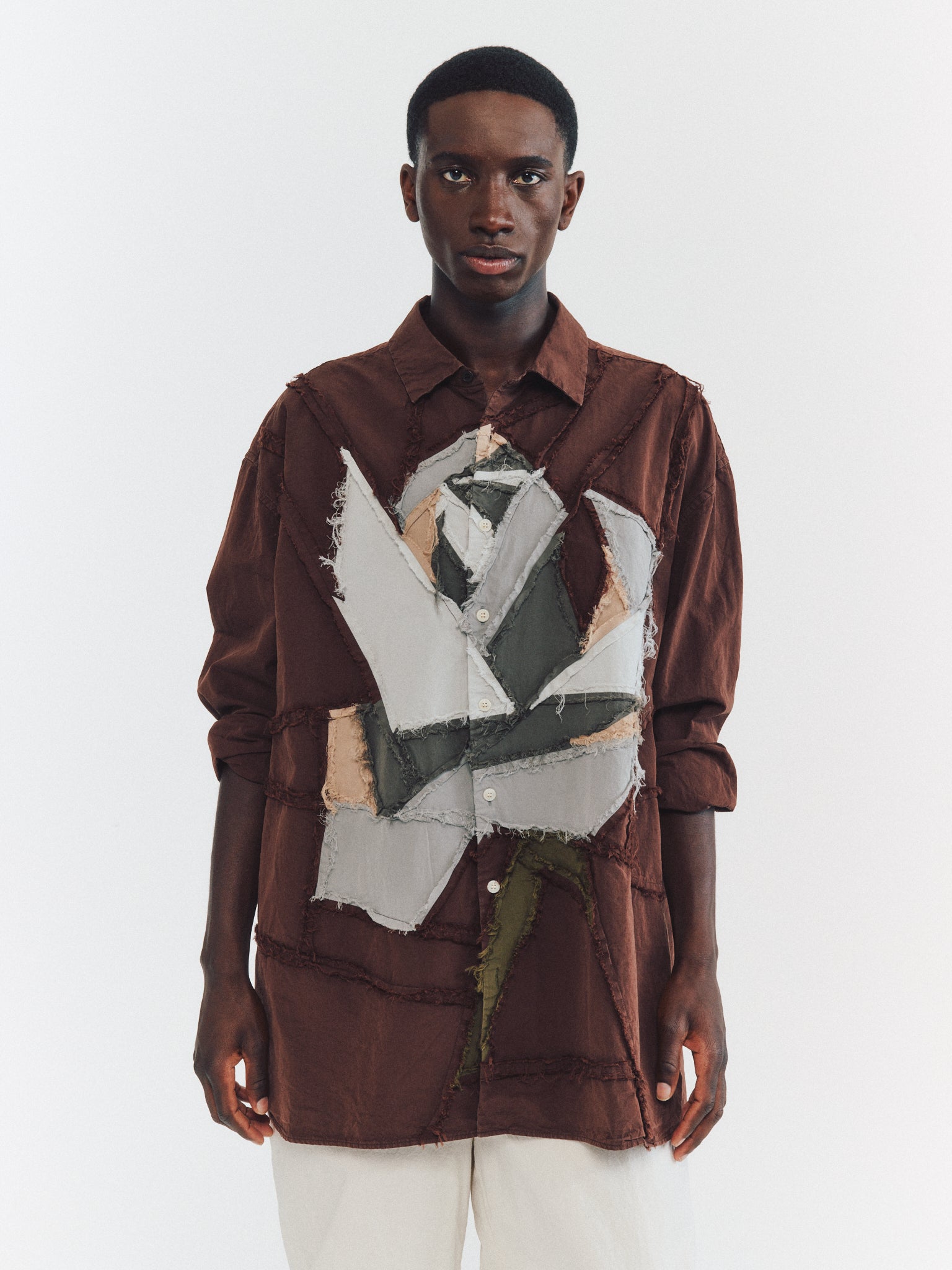HAMNET FLOWER SHIRT - PAPER COT - BROWN