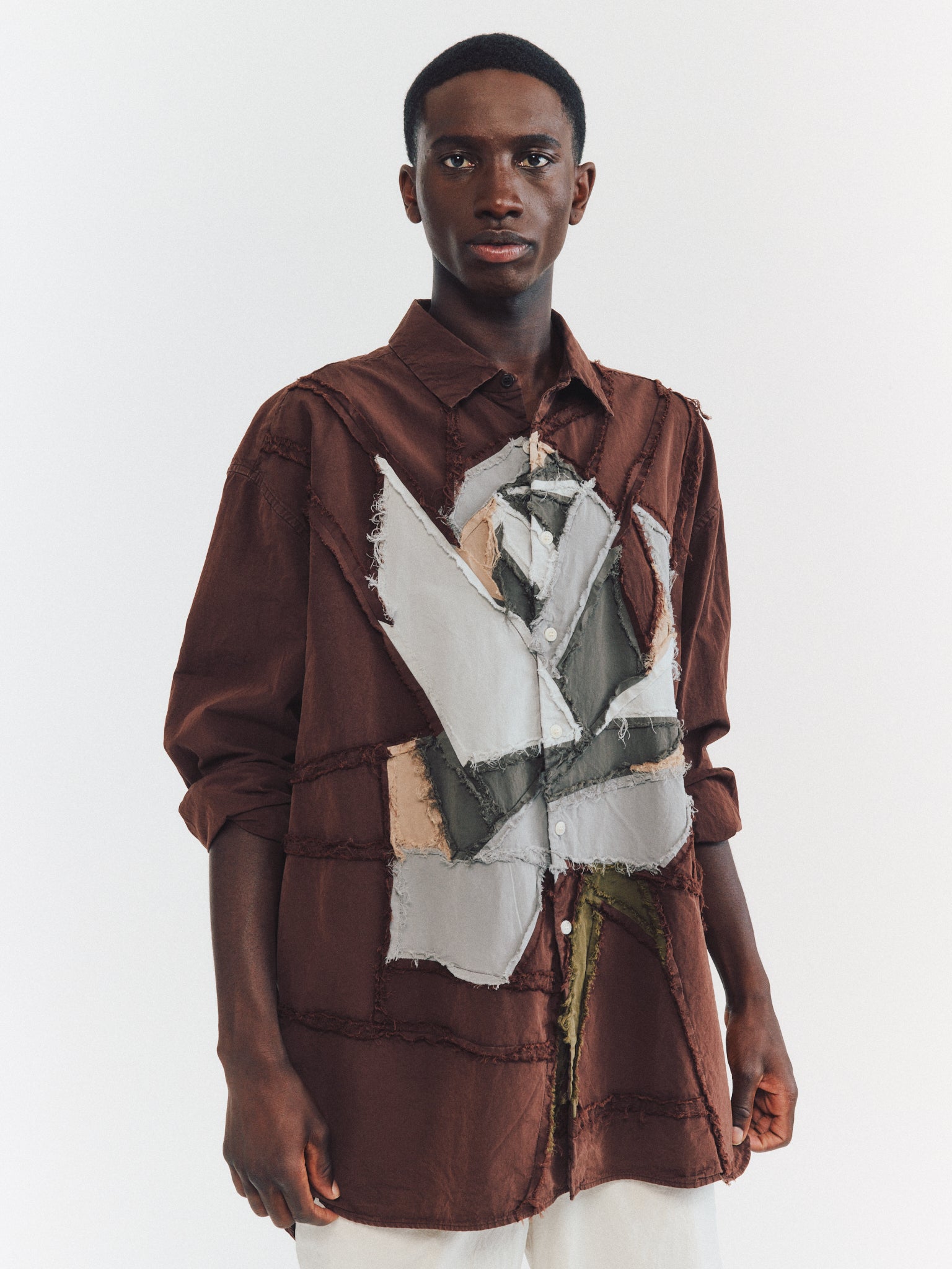 HAMNET FLOWER SHIRT - PAPER COT - BROWN