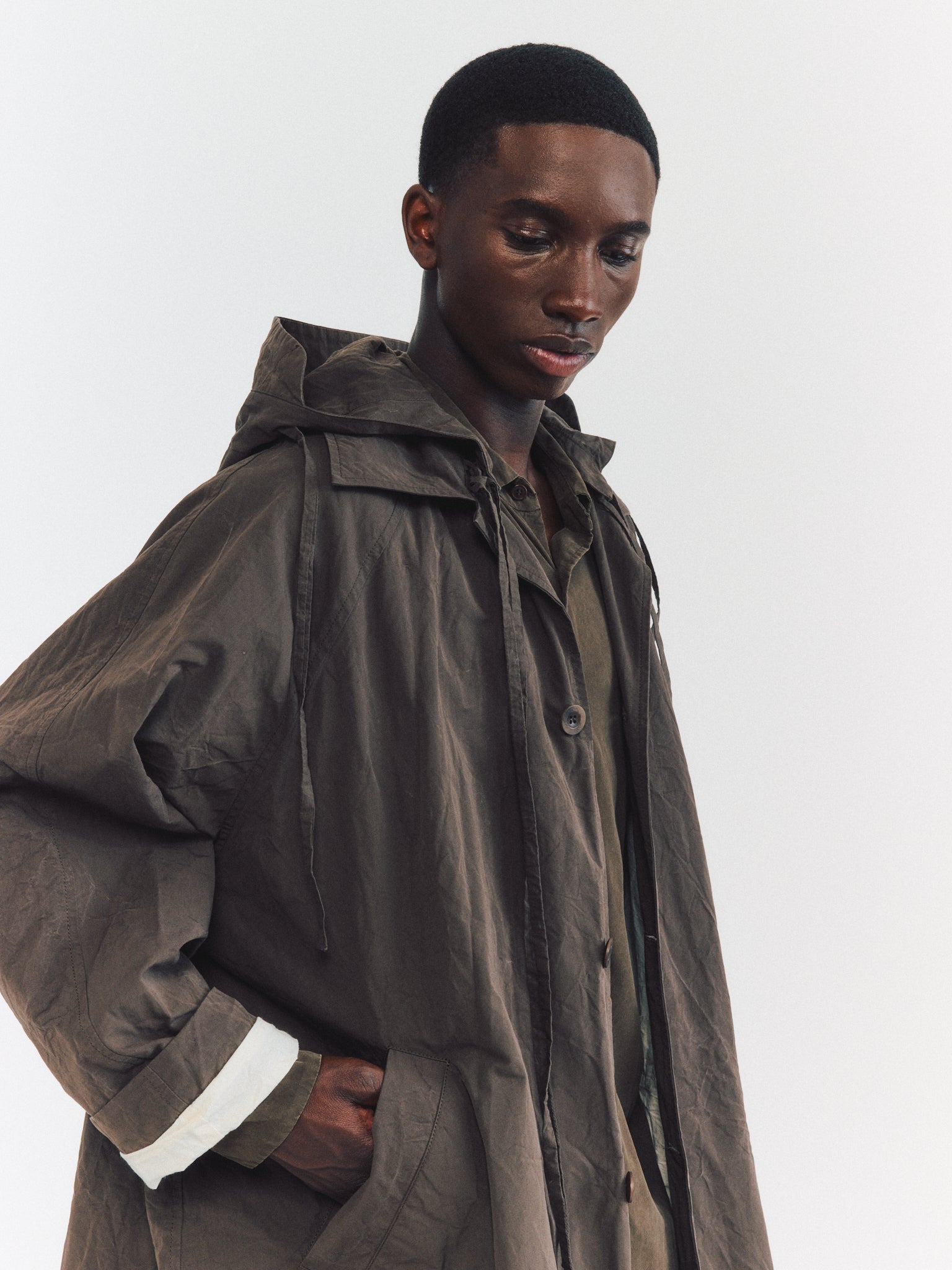 MANTEAU À CAPUCHE YAK - TOUGH COT - EARTH