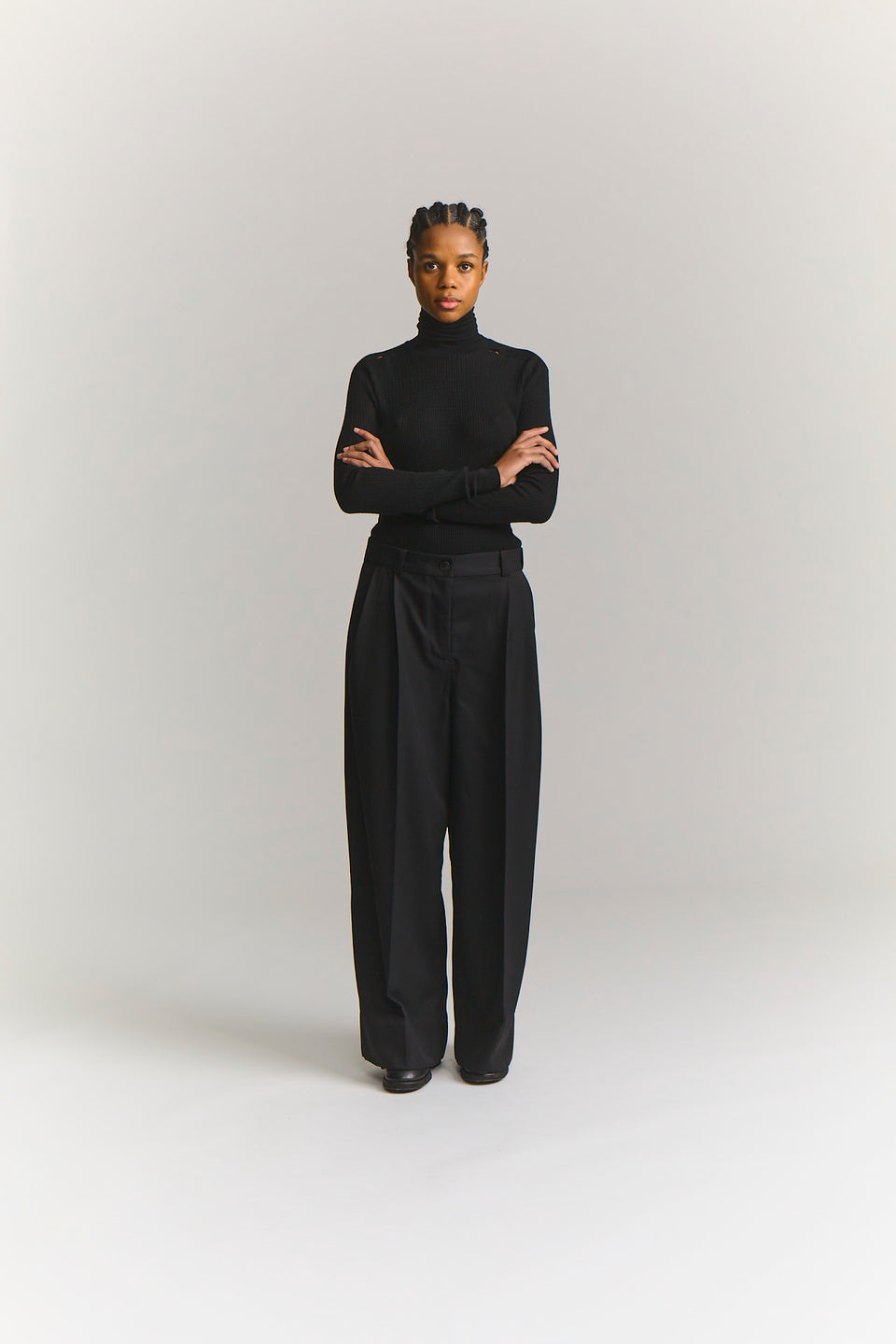 SIENNA PANT - STRUCTURED TWILL - BLACK