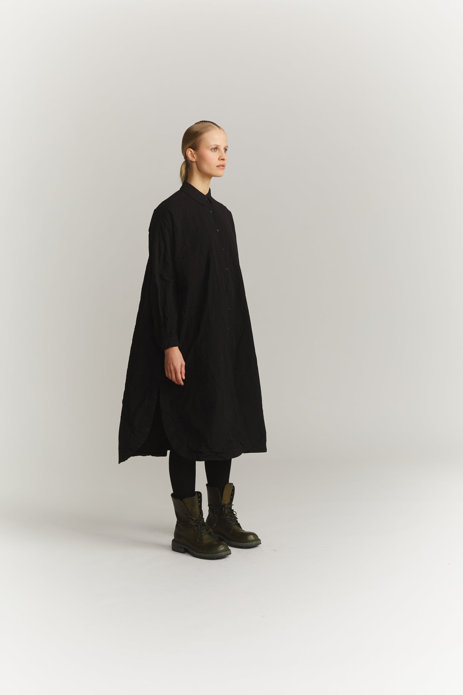 YUKI LONGUE SHIRT - PAPER COT - BLACK
