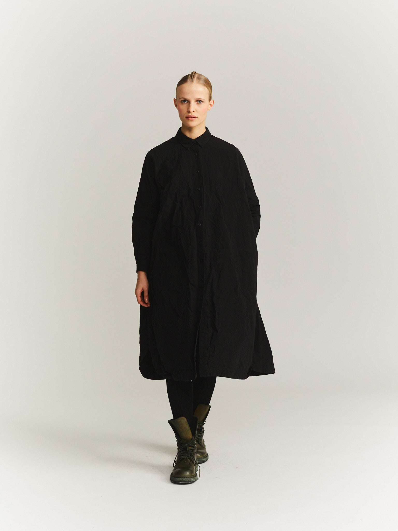 YUKI LONGUE SHIRT - PAPER COT - BLACK