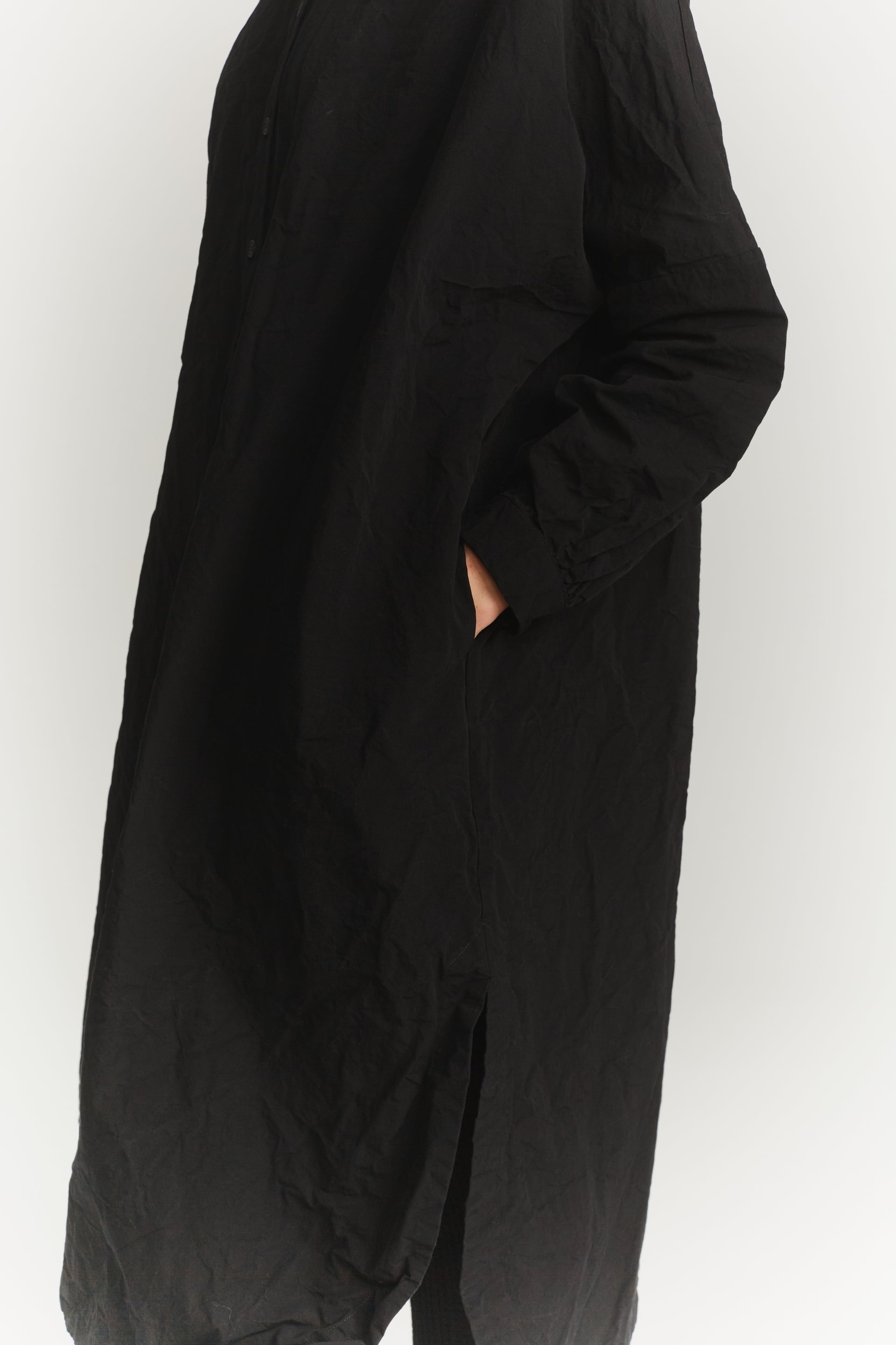 YUKI LONGUE SHIRT - PAPER COT - BLACK