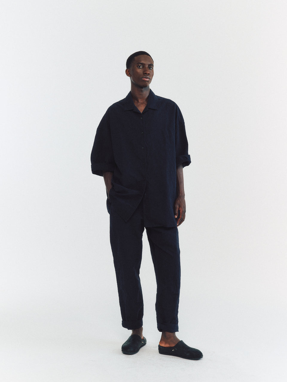 MILI HIROSHI PANT - PAPER COT - NAVY