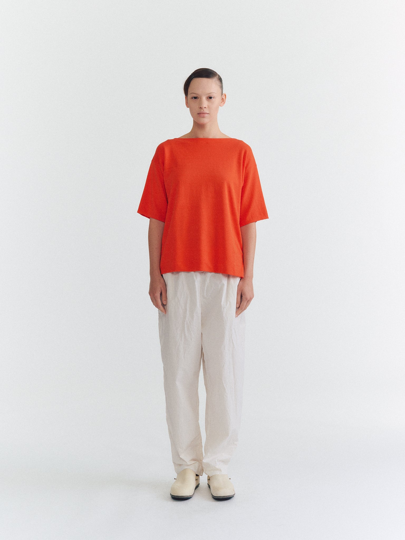 ISA FINE KNIT TOP - JERSEY CREPE - SHOCK