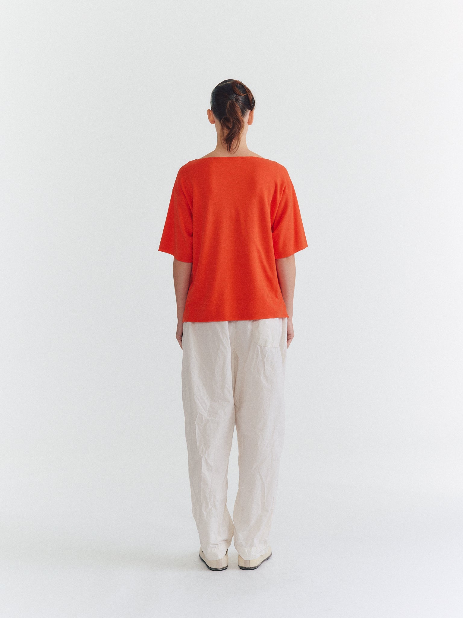 ISA FINE KNIT TOP - JERSEY CREPE - SHOCK