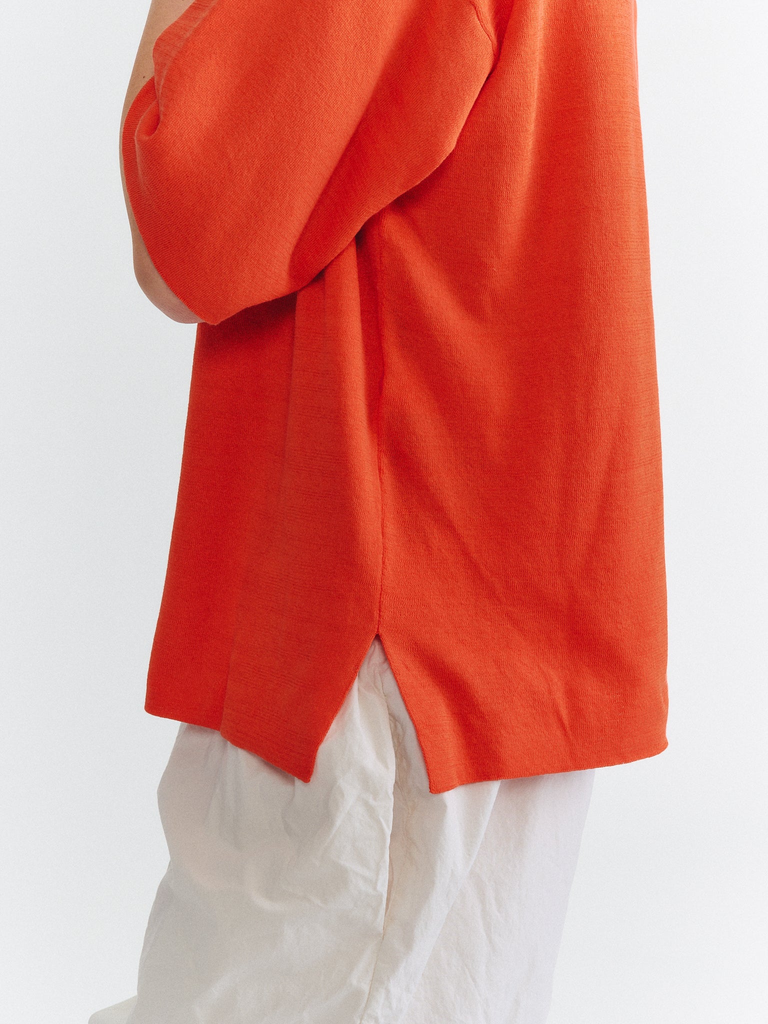 ISA FINE KNIT TOP - JERSEY CREPE - SHOCK