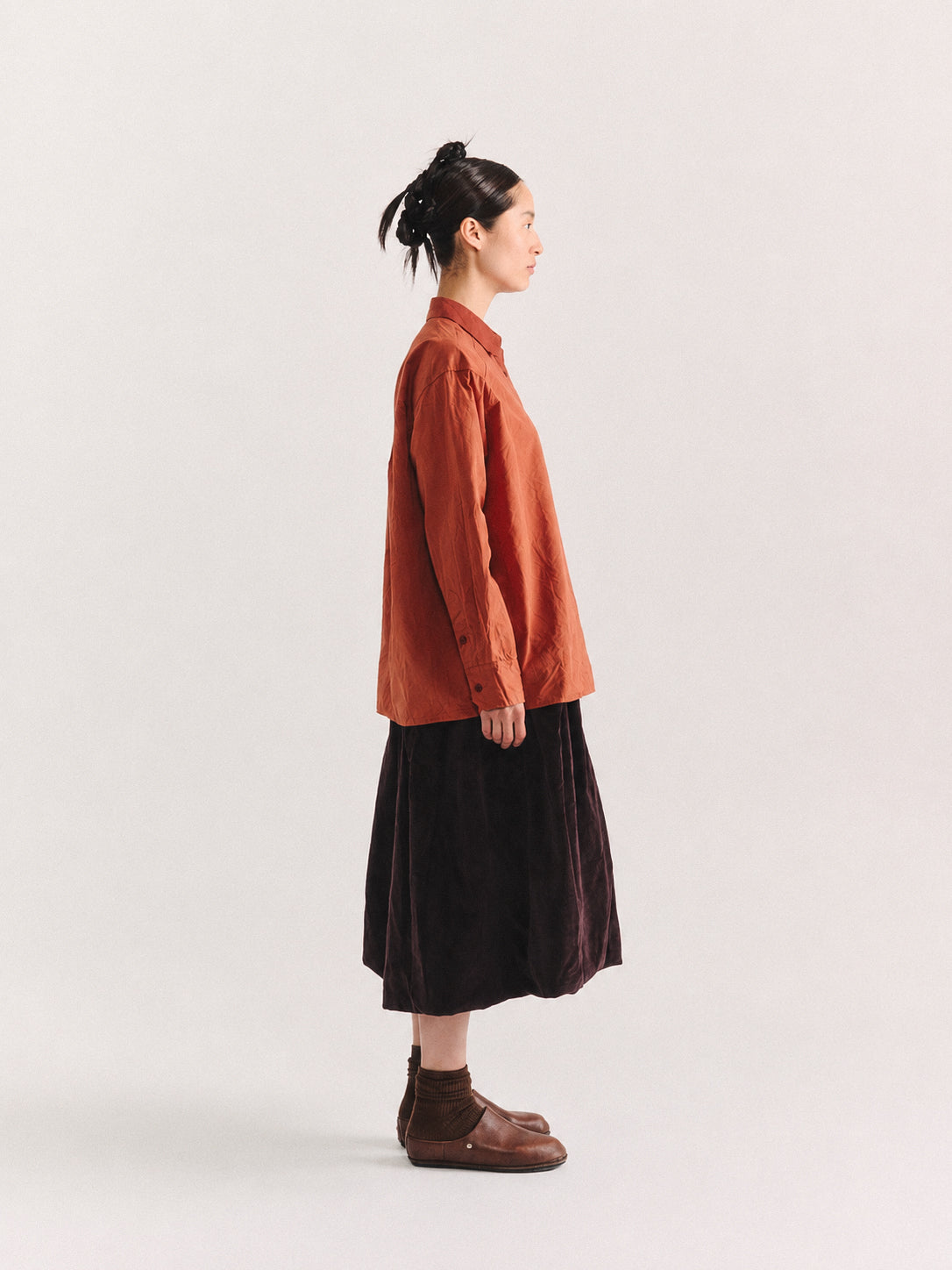 DRAYS TRAVAIL SHIRT - PAPER COT - BRICK