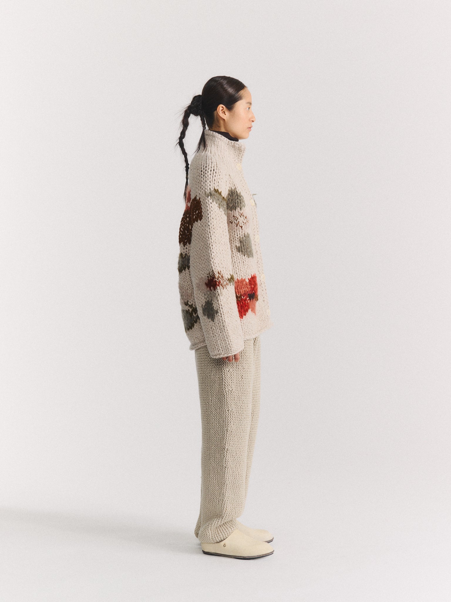 FLORA CARDIGAN - CHUNKY - LIGHT GREY