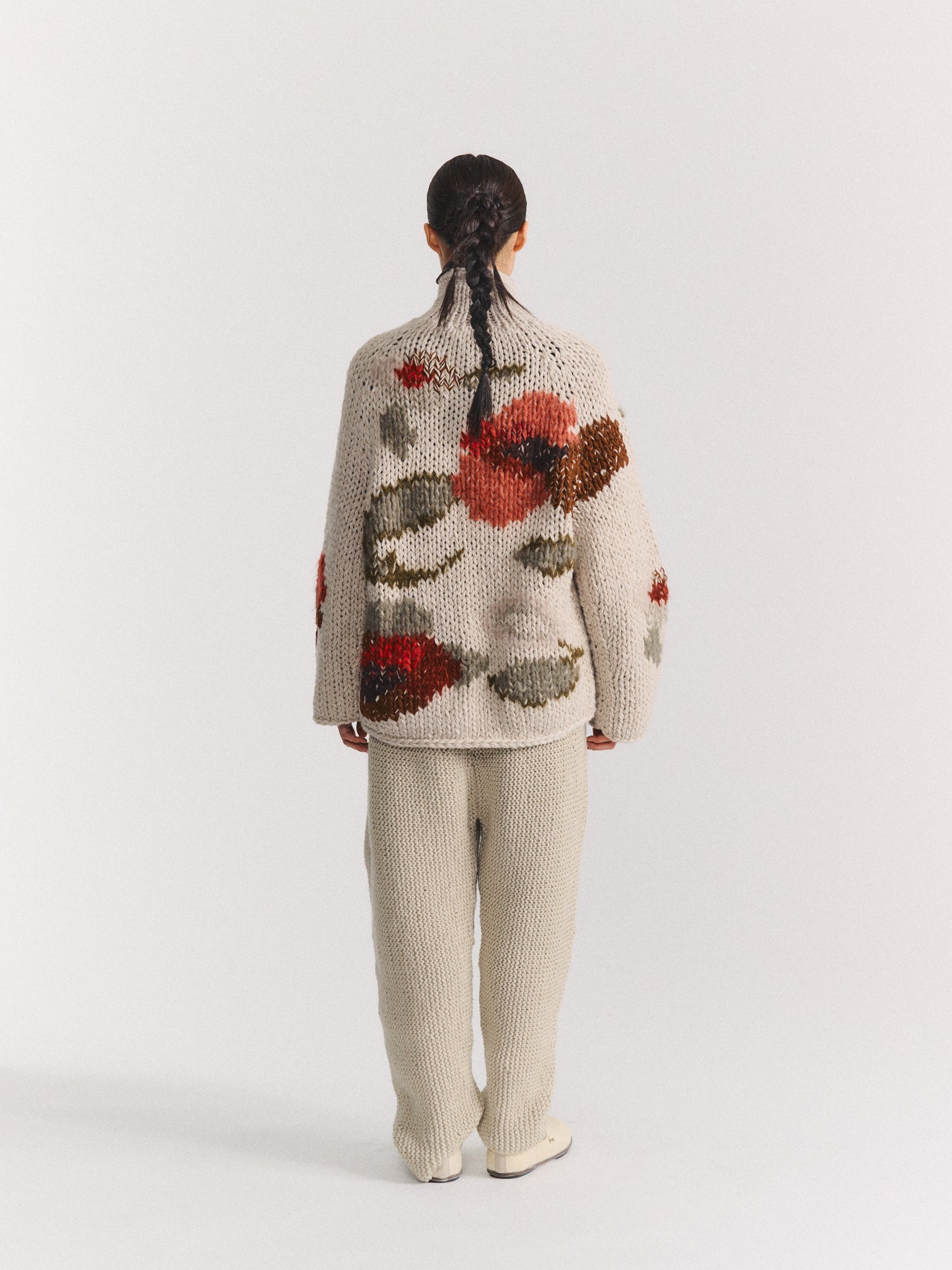 FLORA CARDIGAN - CHUNKY - LIGHT GREY