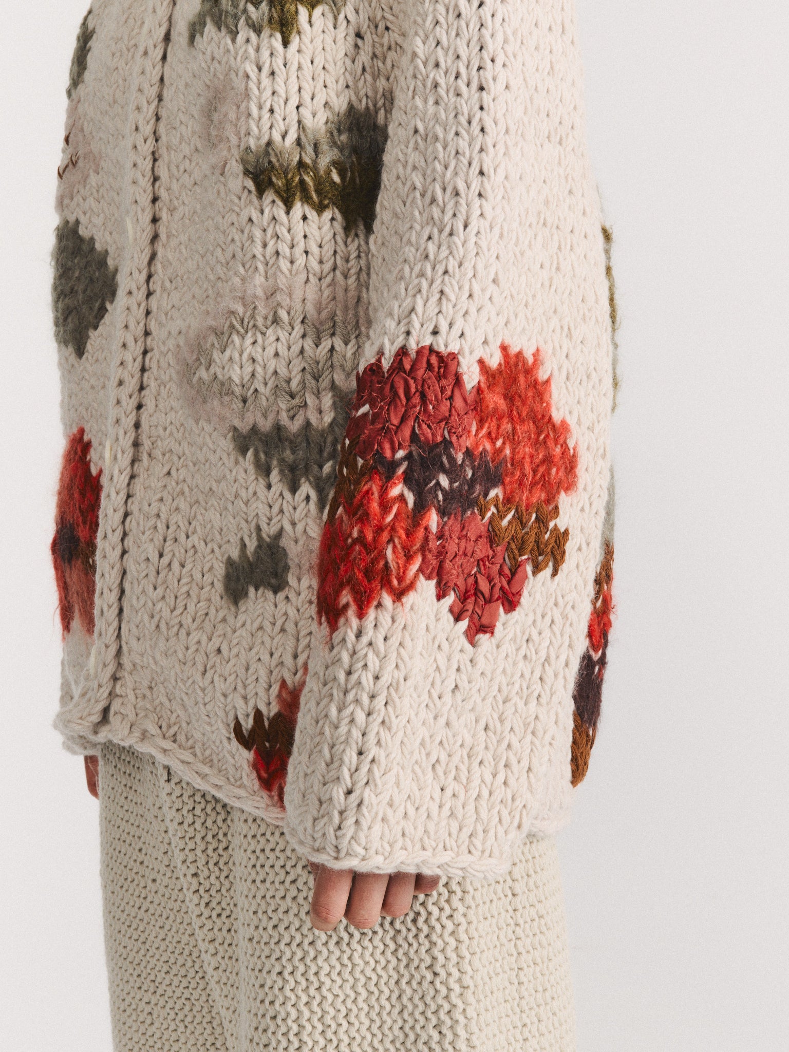 FLORA CARDIGAN - CHUNKY - LIGHT GREY