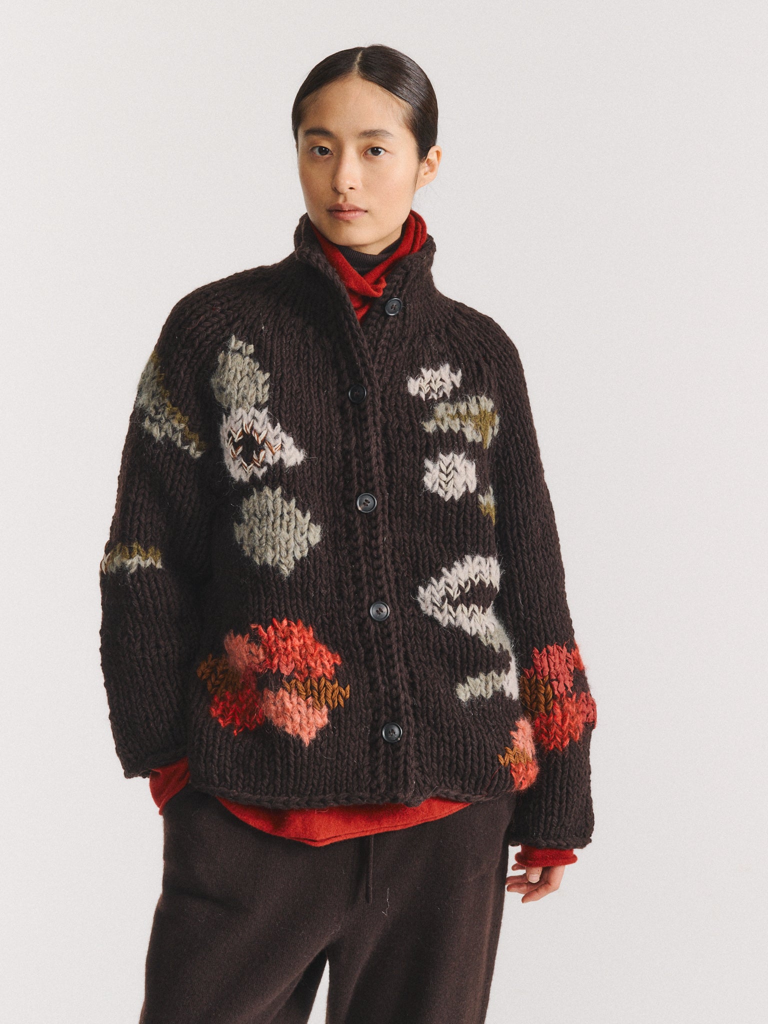 FLORA CARDIGAN - CHUNKY - EBONY