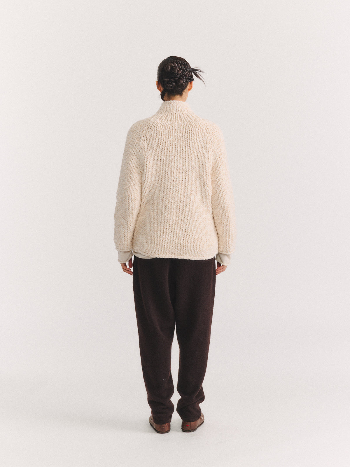 CAMILLE CARDIGAN -SOFTY MARLED - ECRU/ECRU
