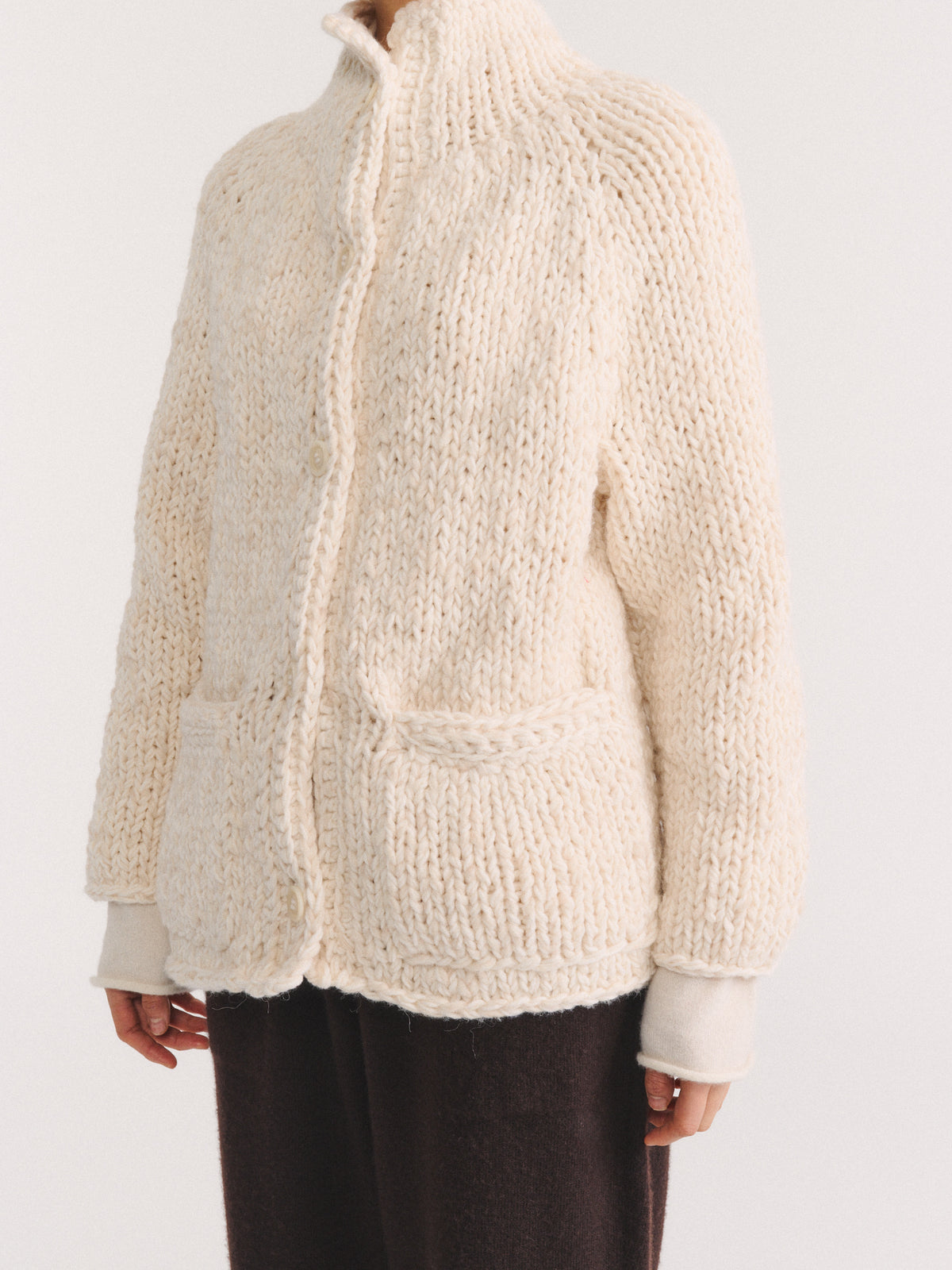 CAMILLE CARDIGAN -SOFTY MARLED - ECRU/ECRU