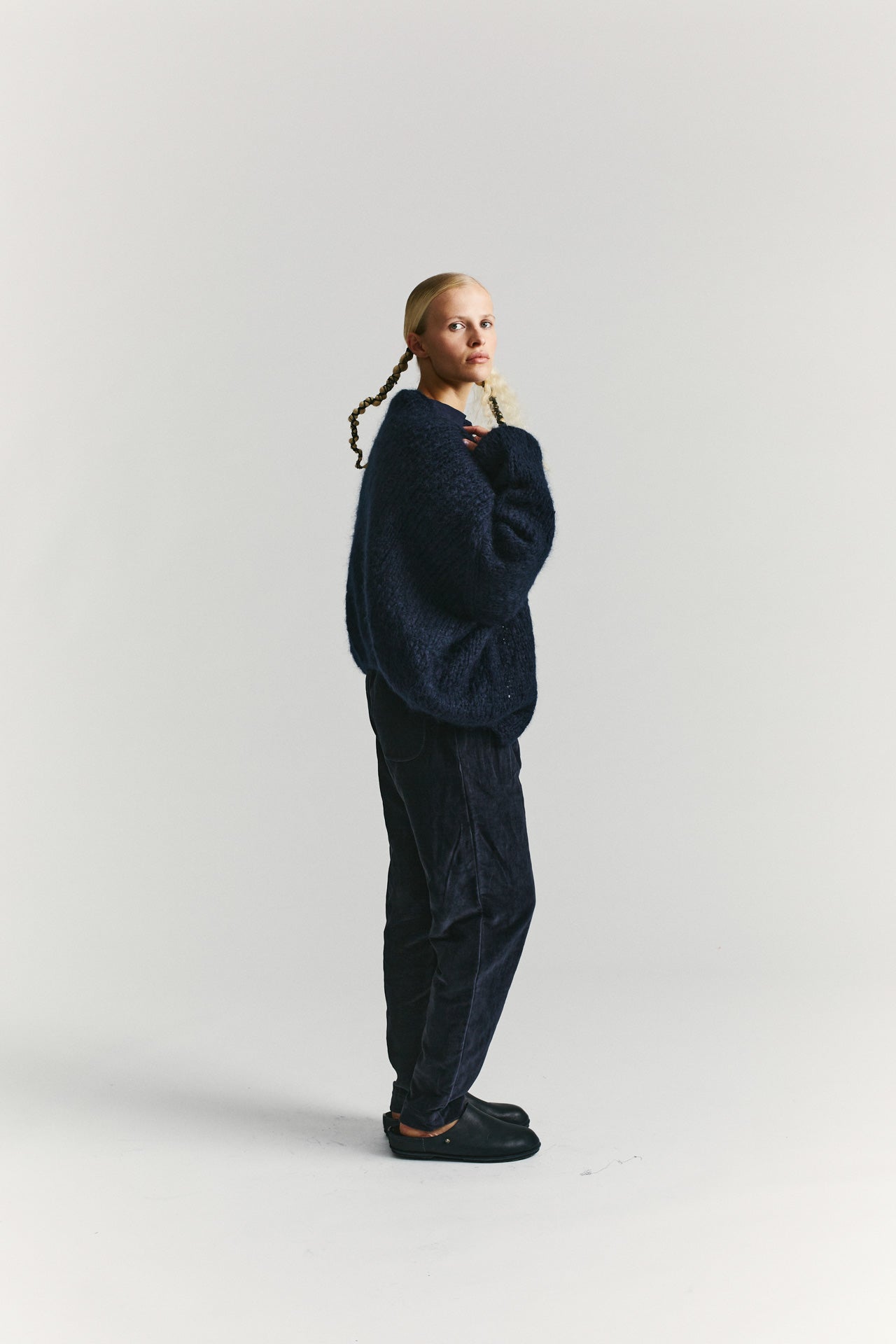 SHORT CARDIGAN - MOHAIR - NAVY