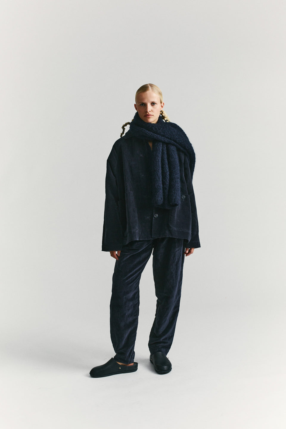 SCARF - MOHAIR - NAVY