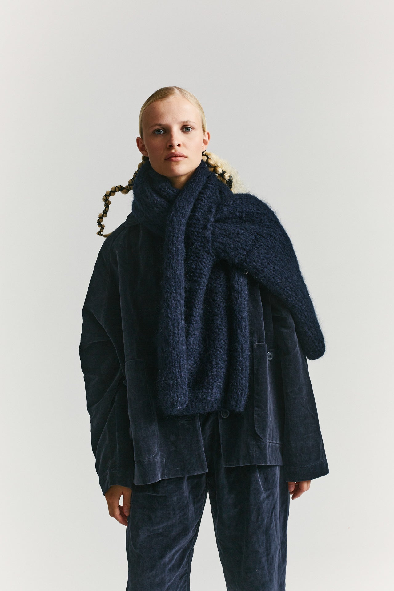 SCARF - MOHAIR - NAVY