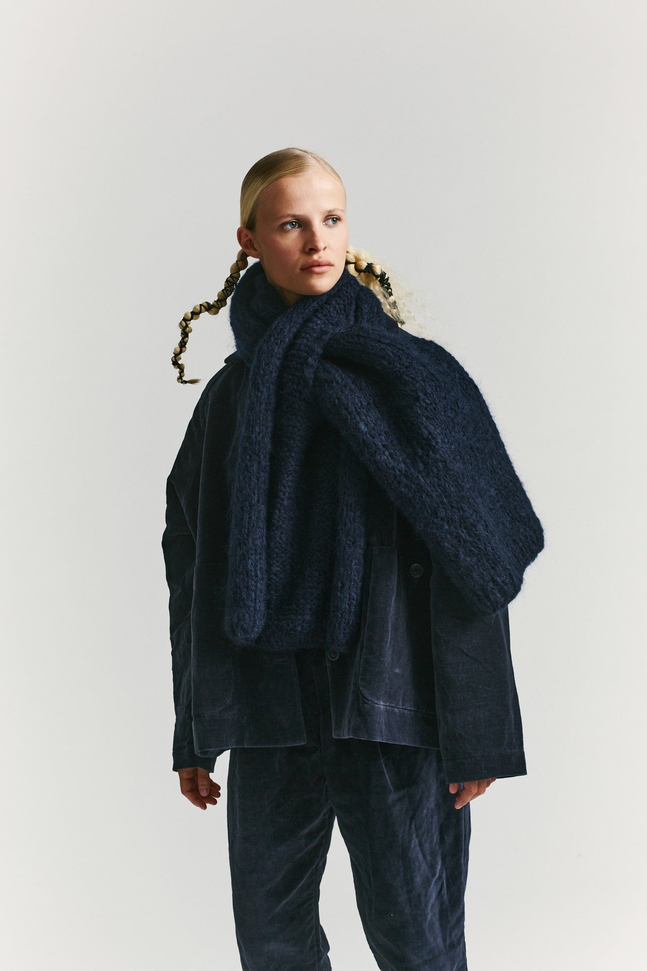 SCARF - MOHAIR - NAVY