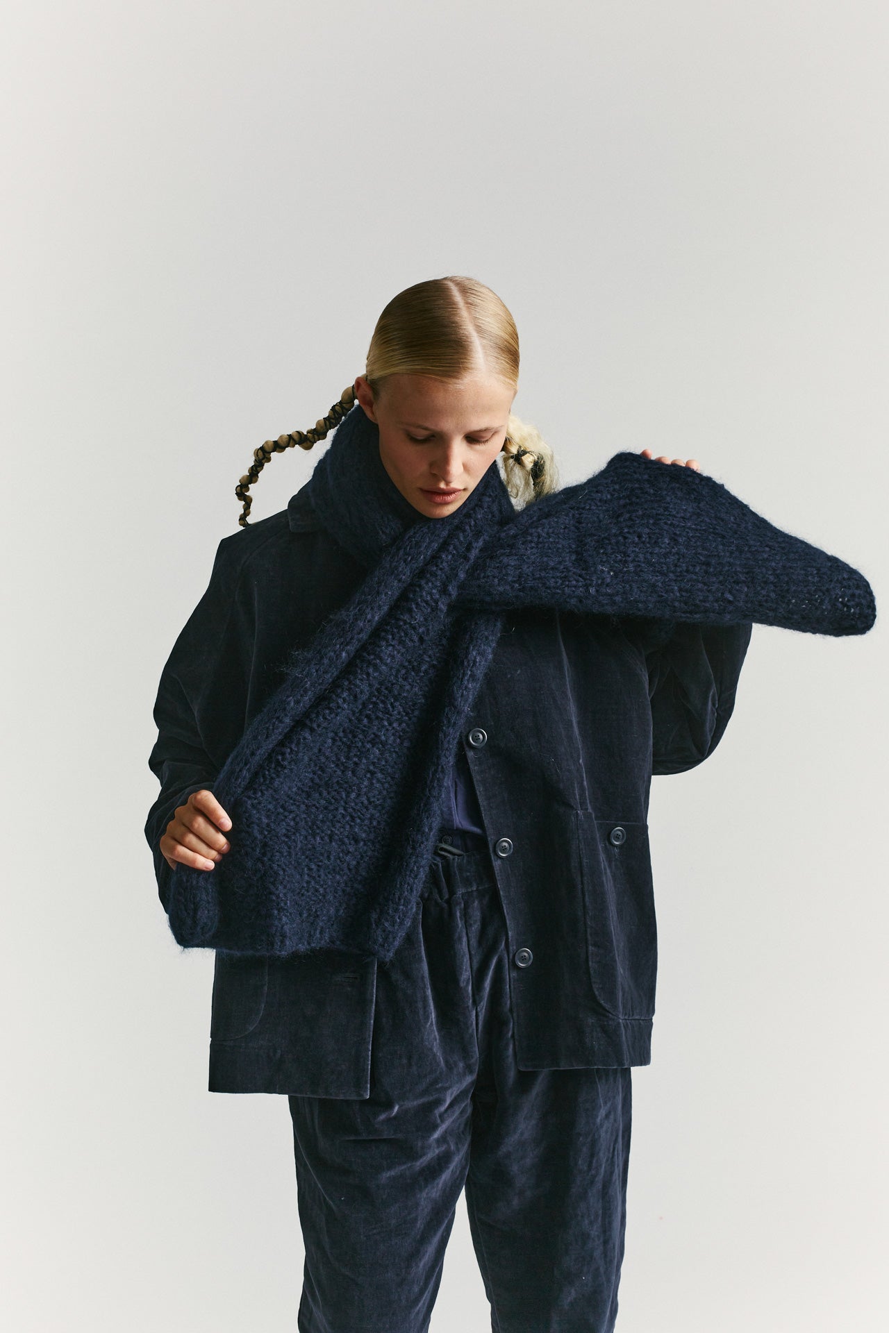 SCARF - MOHAIR - NAVY