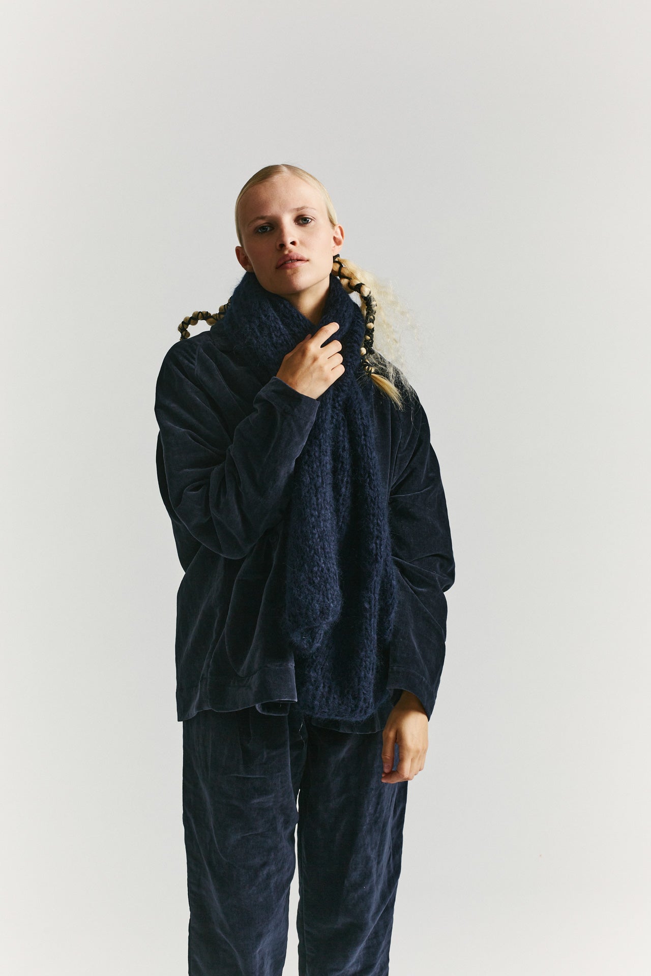SCARF - MOHAIR - NAVY