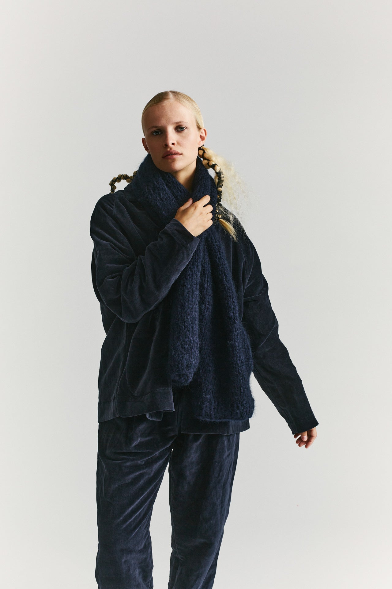 SCARF - MOHAIR - NAVY