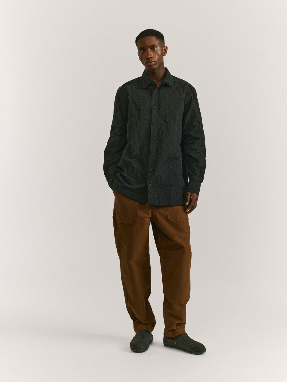 BIG RACCOURCIE RW SHIRT - PAPER COT - BLACK