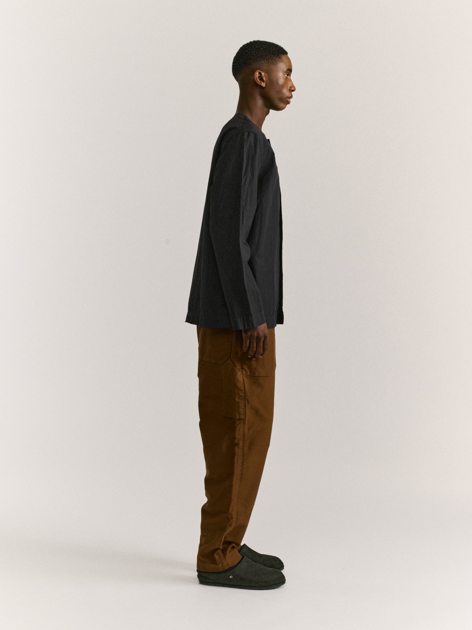 VERGER SHIRT - LIN COT - BLACK