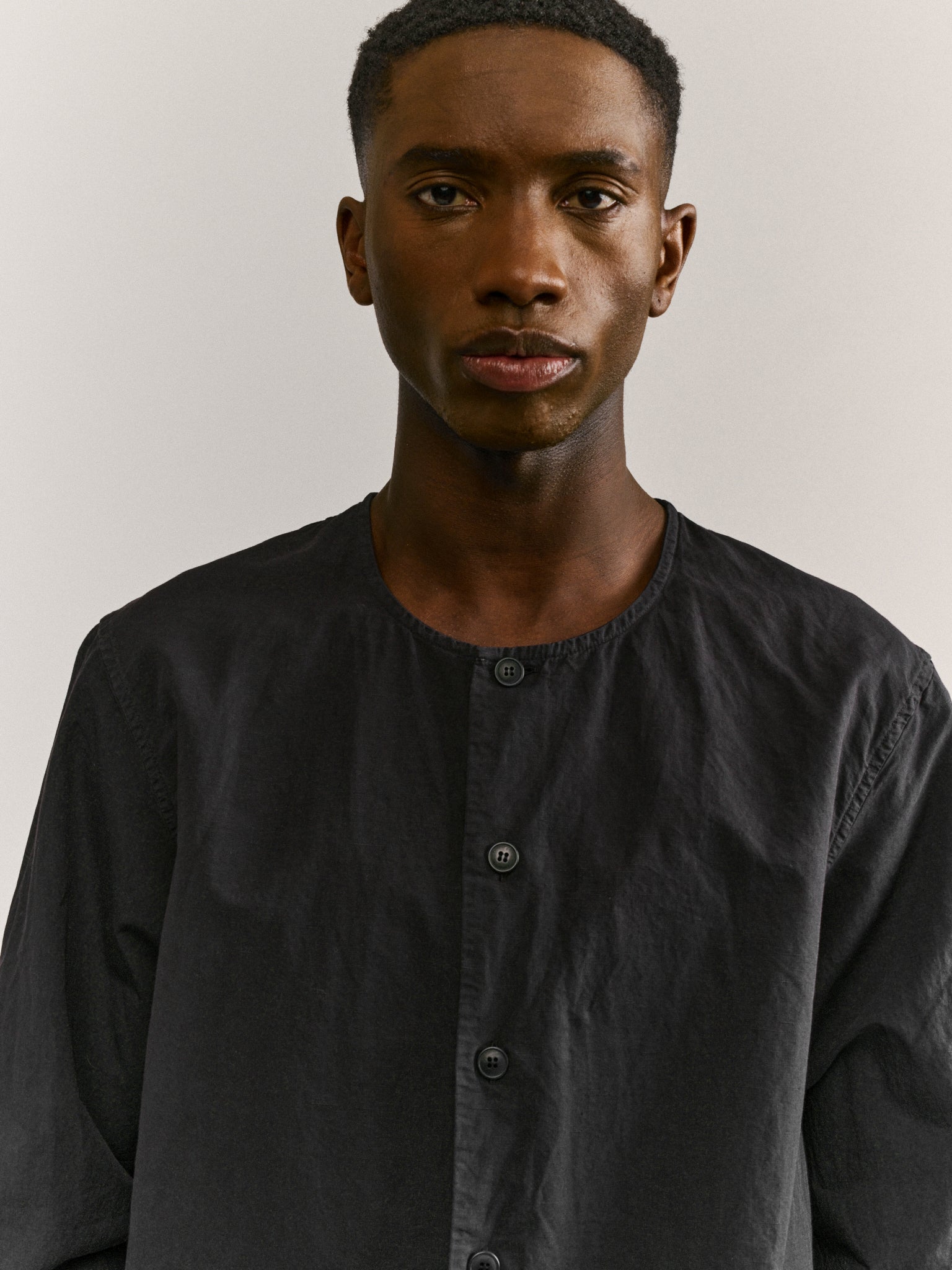 VERGER SHIRT - LIN COT - BLACK
