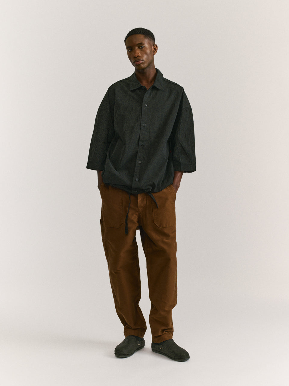 MILI VOLUME SHIRT - PAPER COT - BLACK