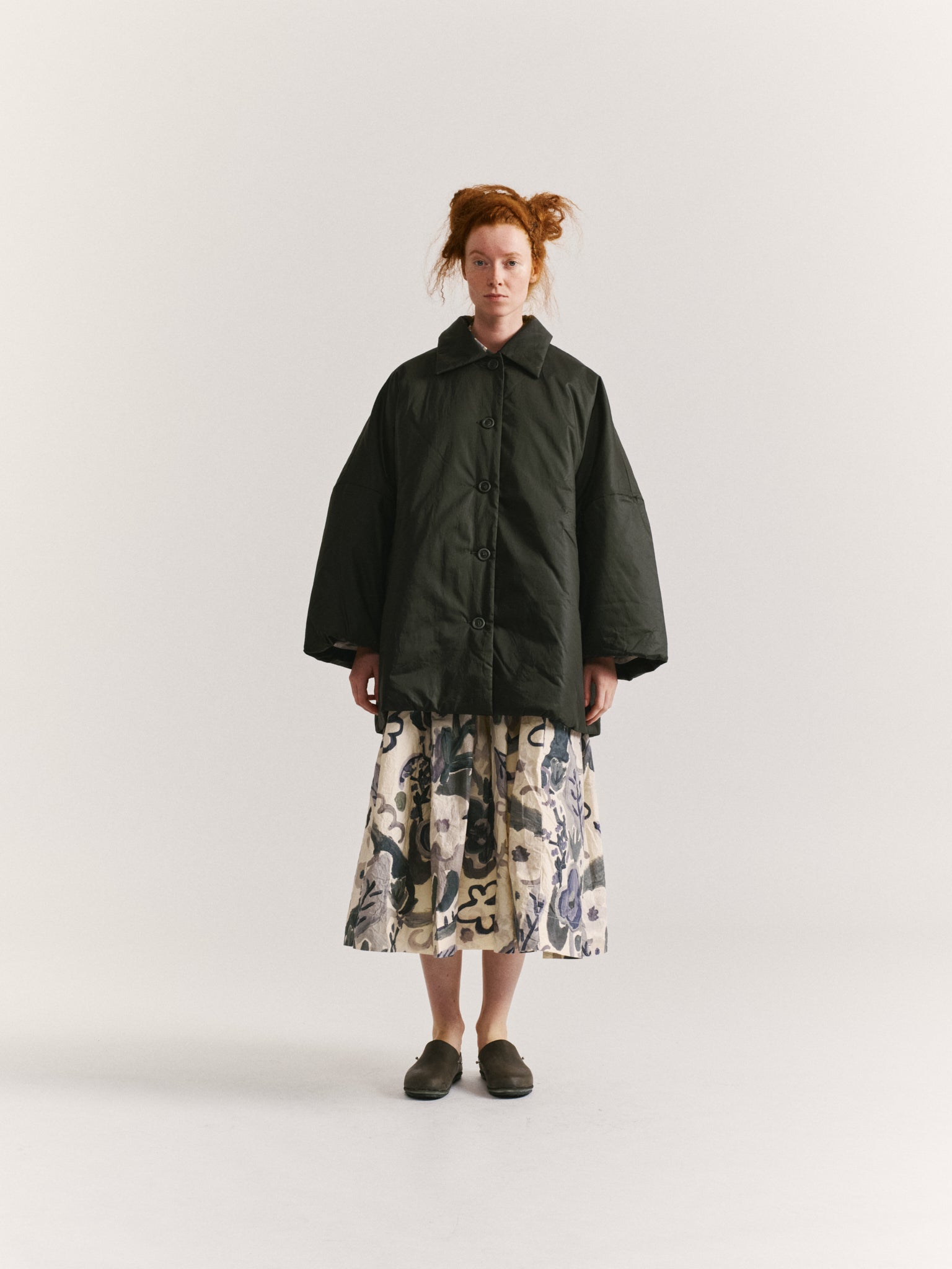TRIANGLE COAT - LACQED - DARK KHAKI