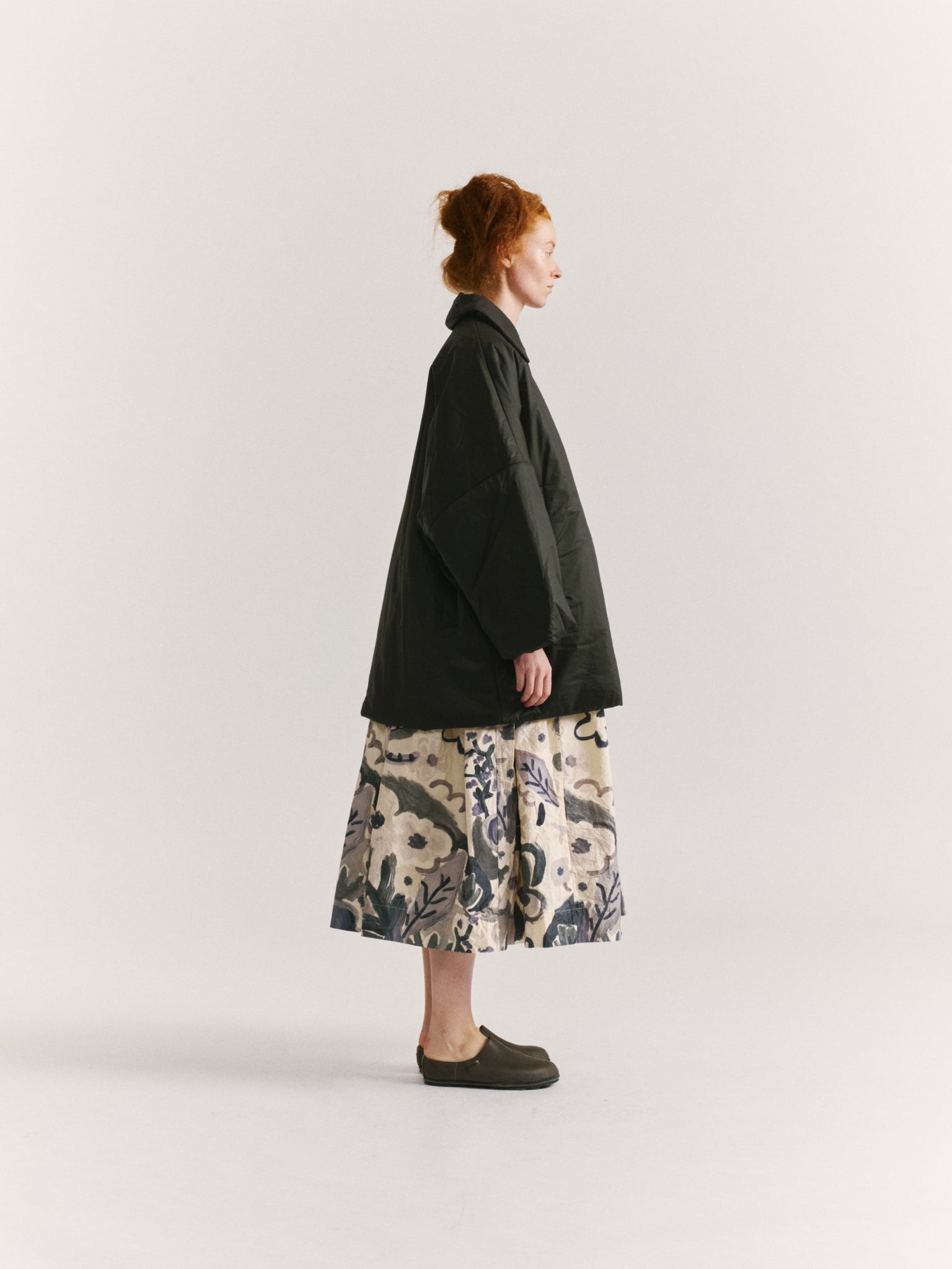 TRIANGLE COAT - LACQED - DARK KHAKI