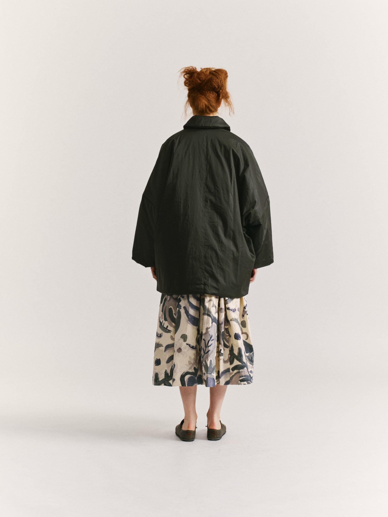 TRIANGLE COAT - LACQED - DARK KHAKI