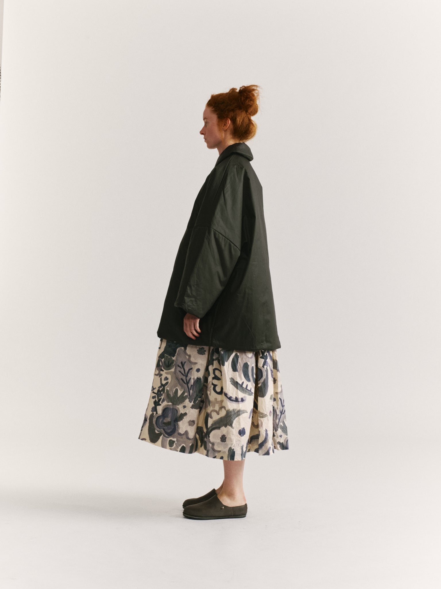 TRIANGLE COAT - LACQED - DARK KHAKI