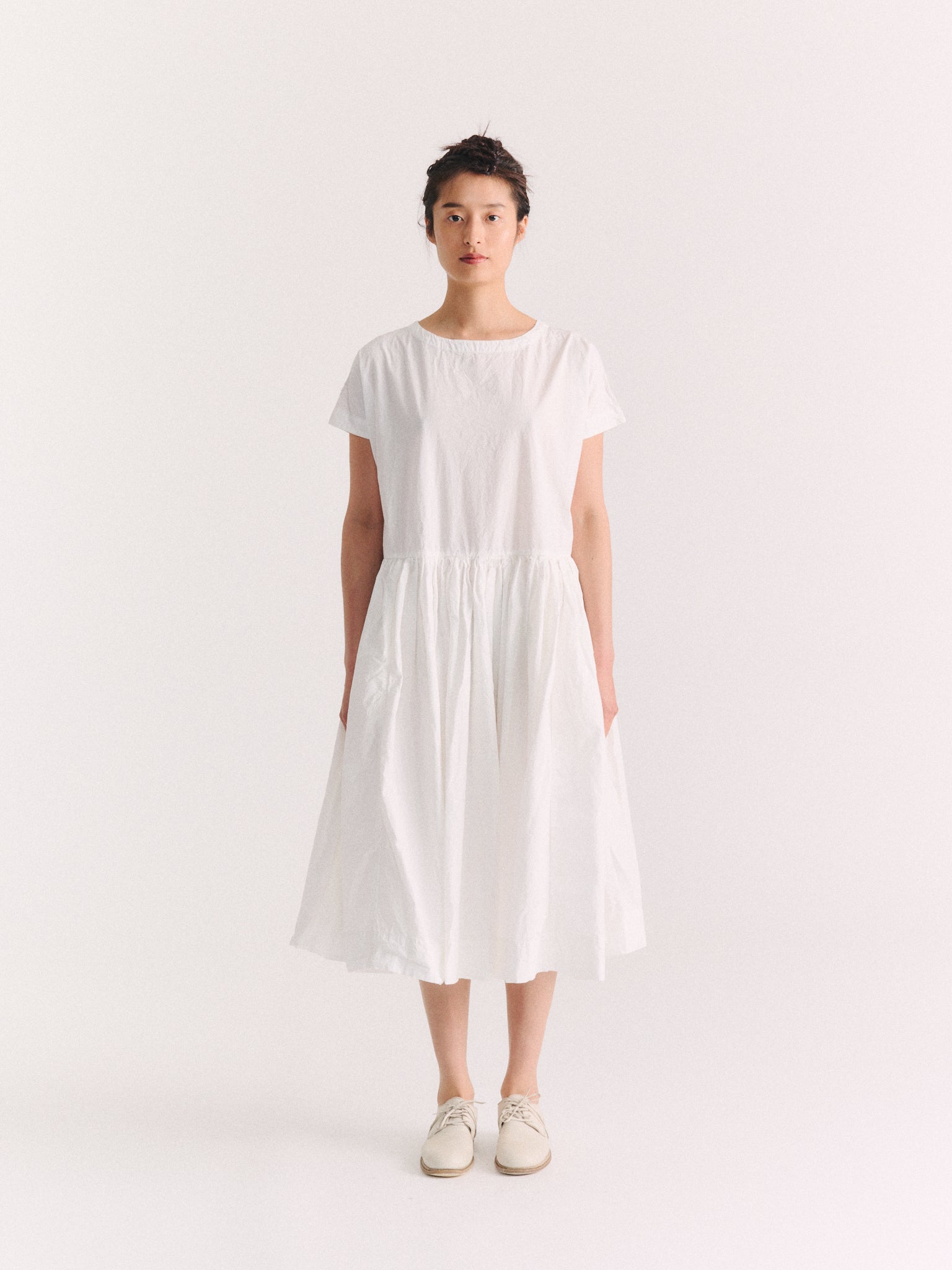 PASHA ROUCH DRESS - PAPER - WHITE