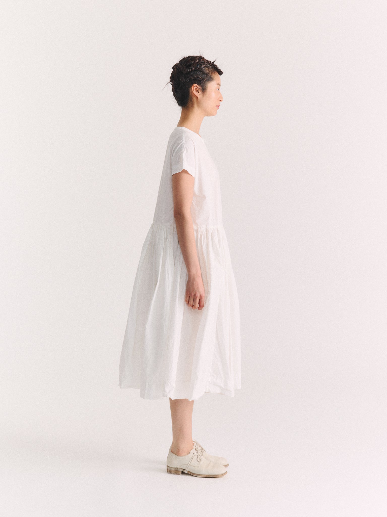 PASHA ROUCH DRESS - PAPER - WHITE