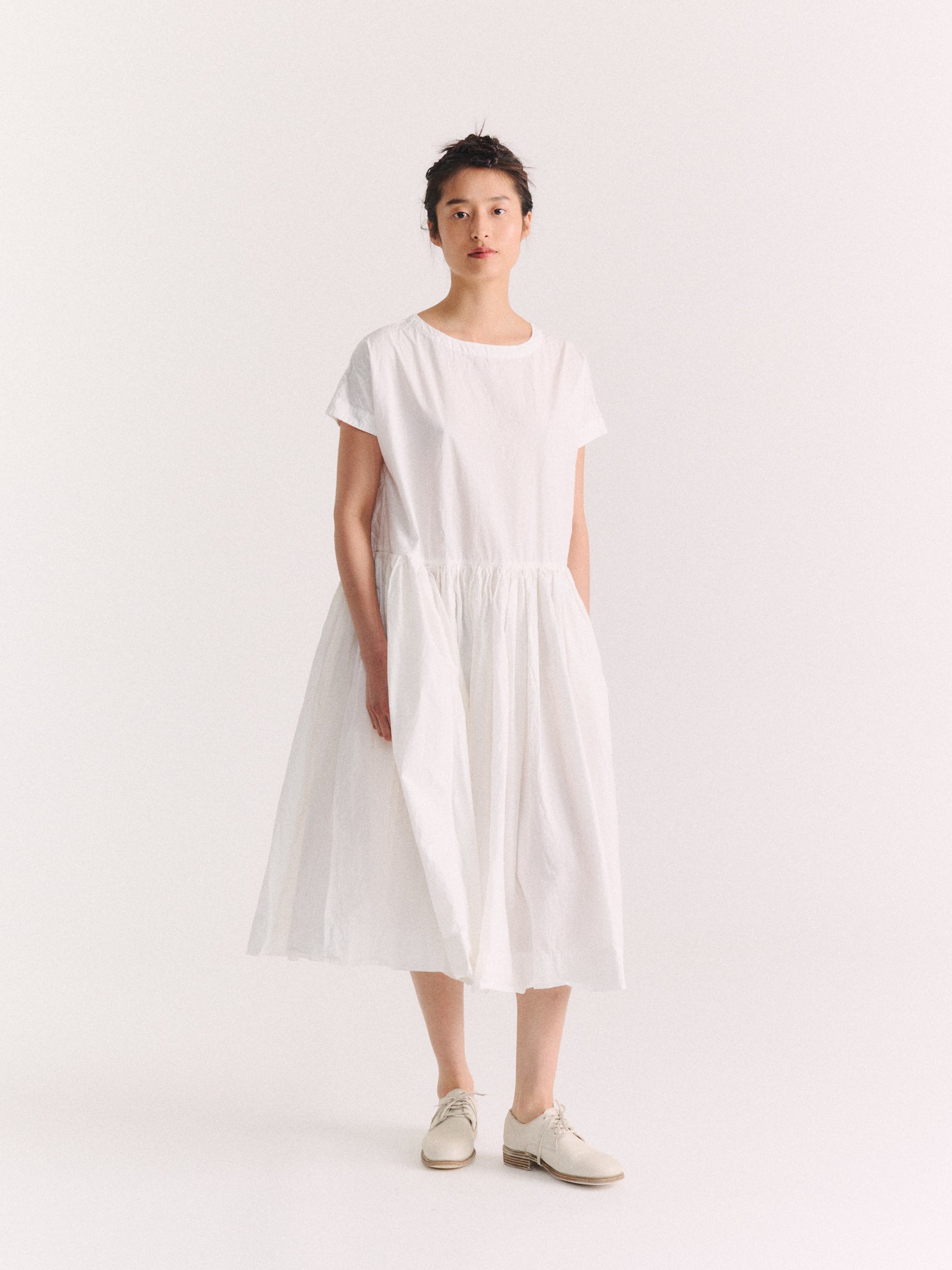 PASHA ROUCH DRESS - PAPER - WHITE