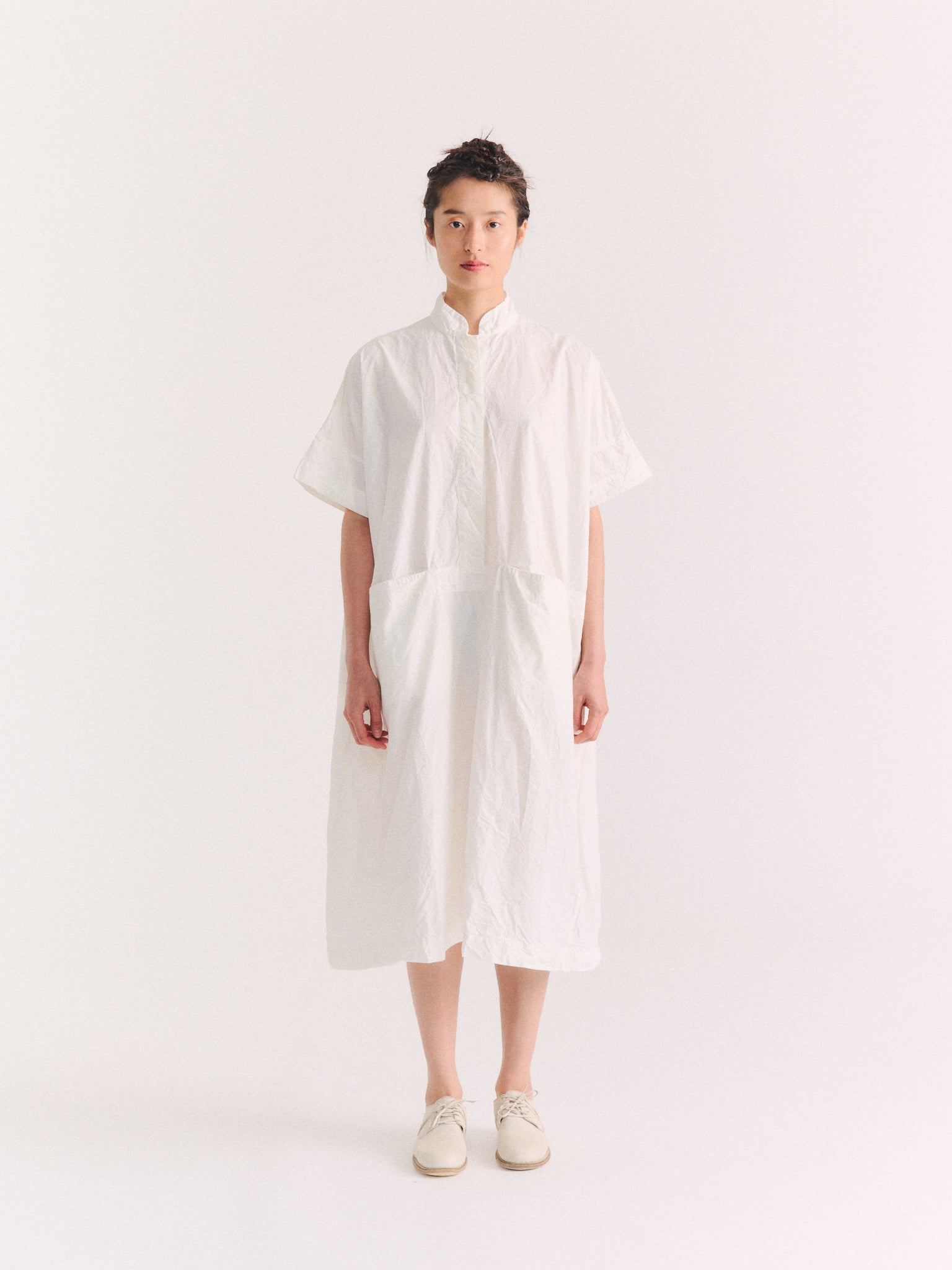 TEED DRESS - PAPER - WHITE