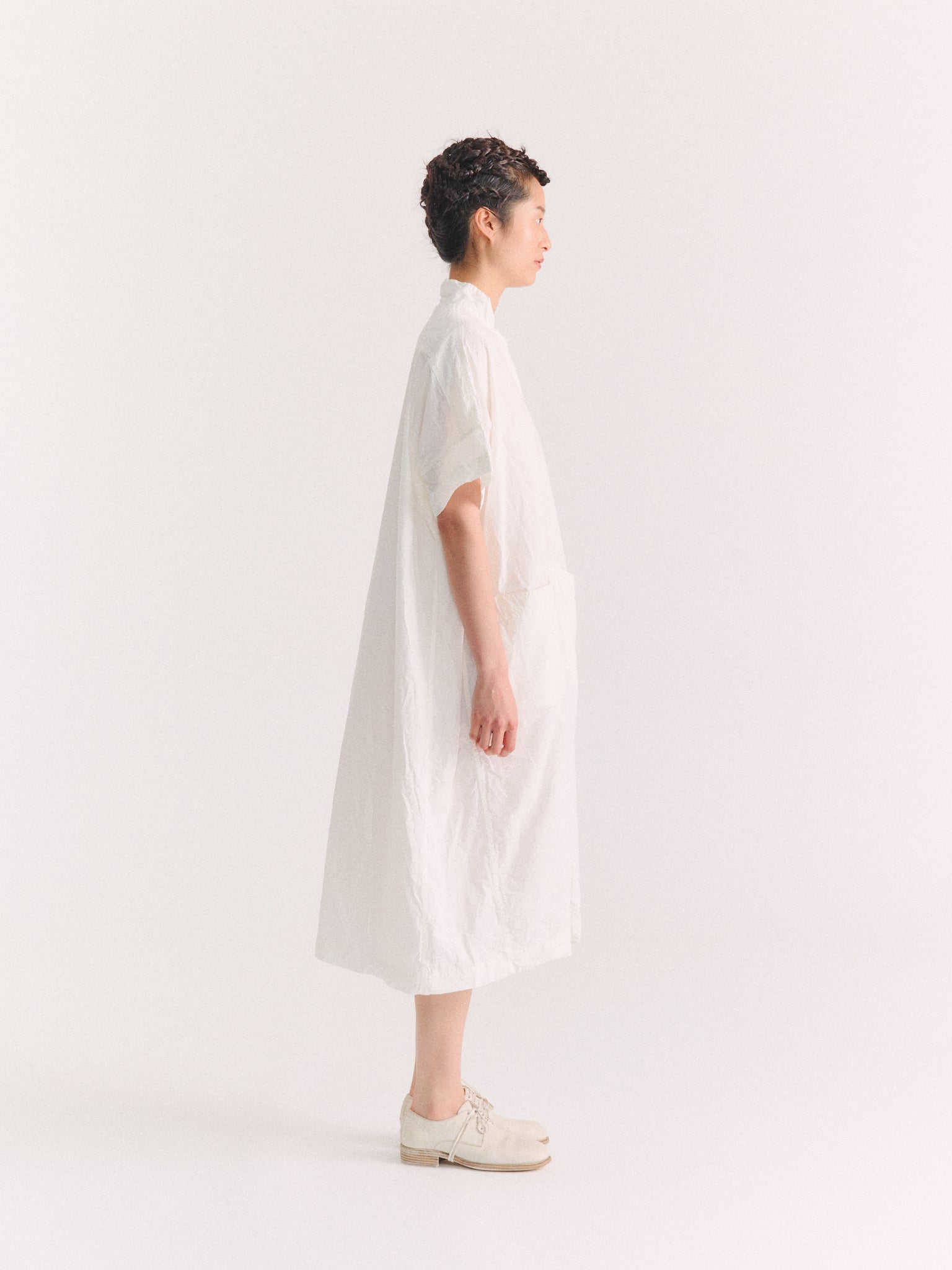 TEED DRESS - PAPER - WHITE