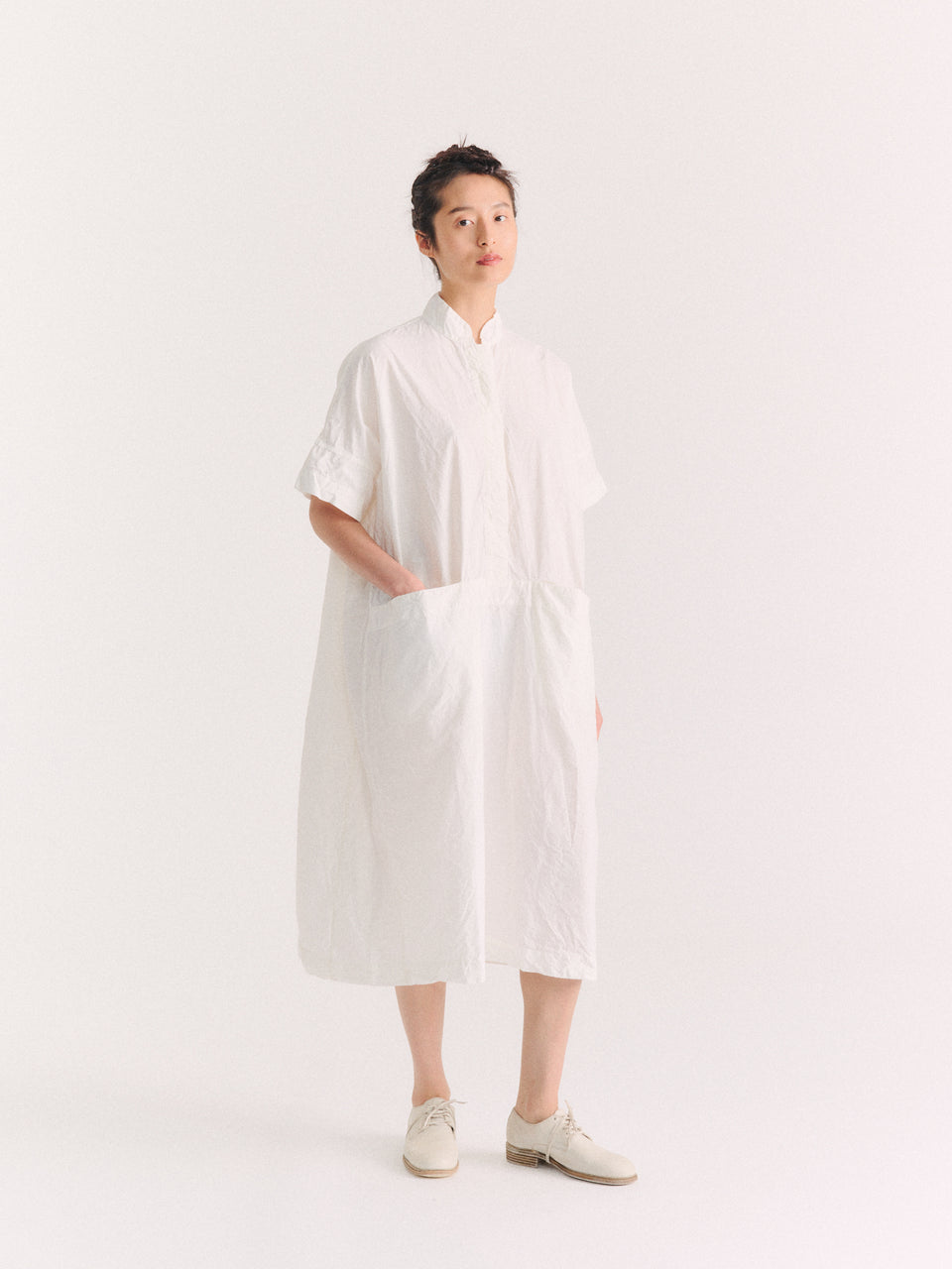TEED DRESS - PAPER - WHITE