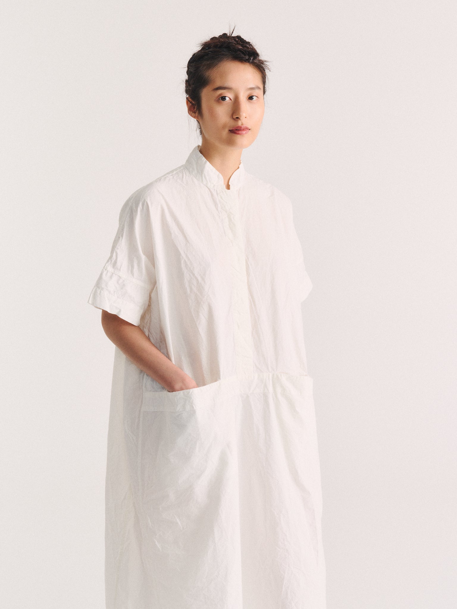 TEED DRESS - PAPER - WHITE