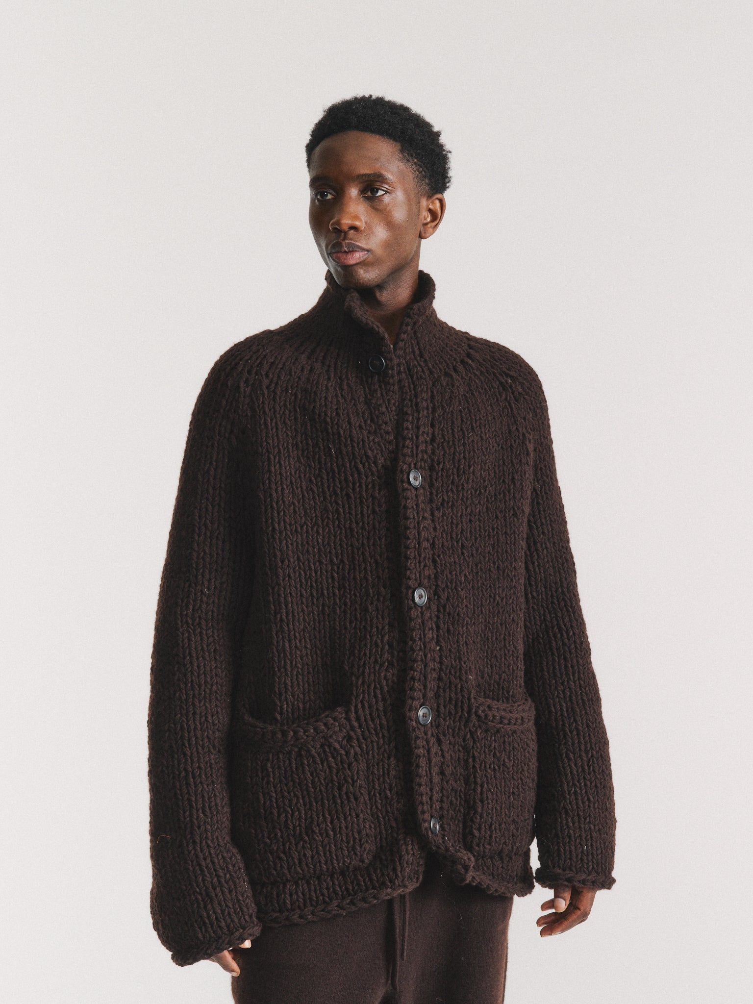 CAMILLE CARDIGAN - CHUNKY - EBONY