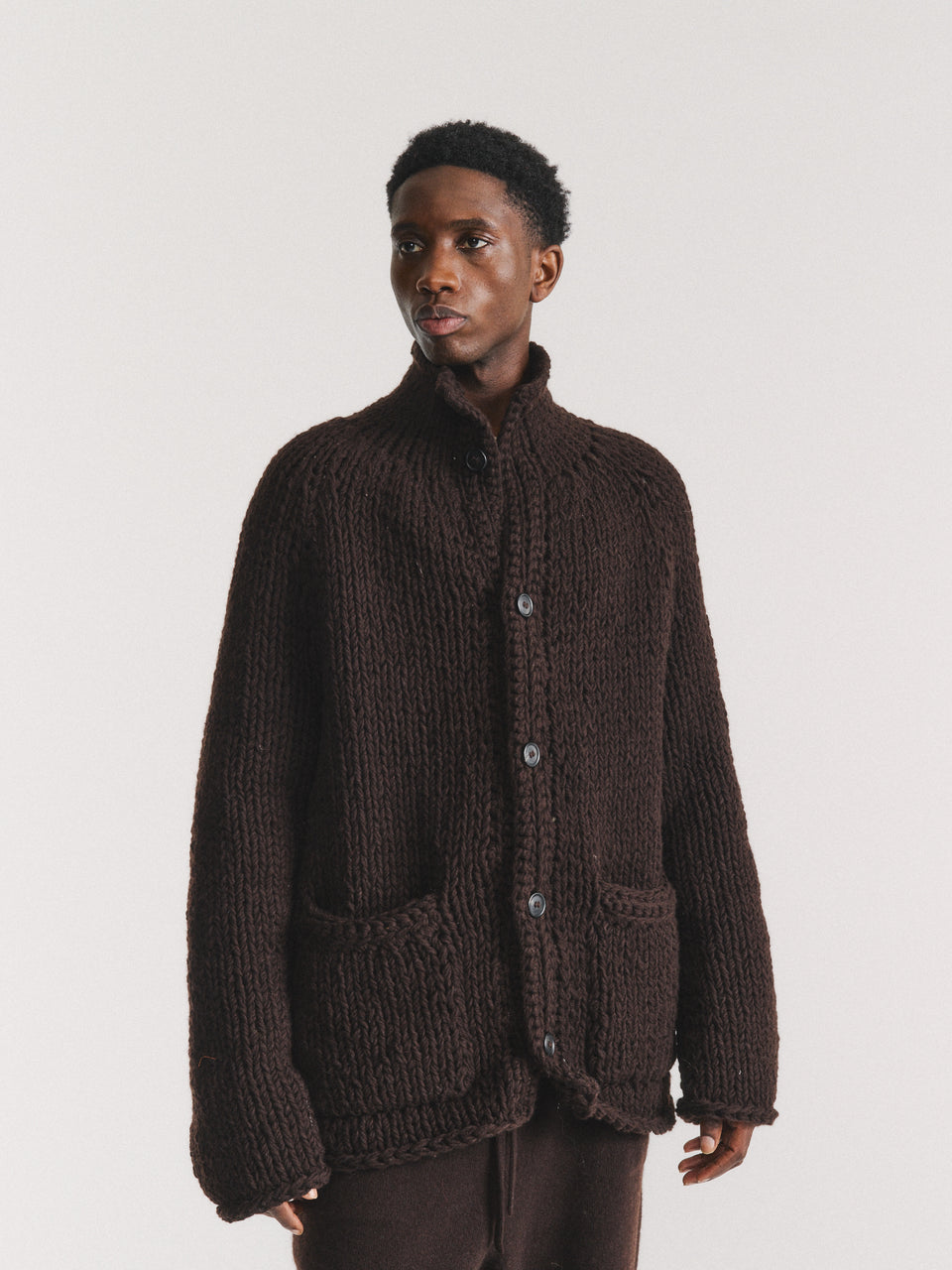 CAMILLE CARDIGAN - CHUNKY - EBONY