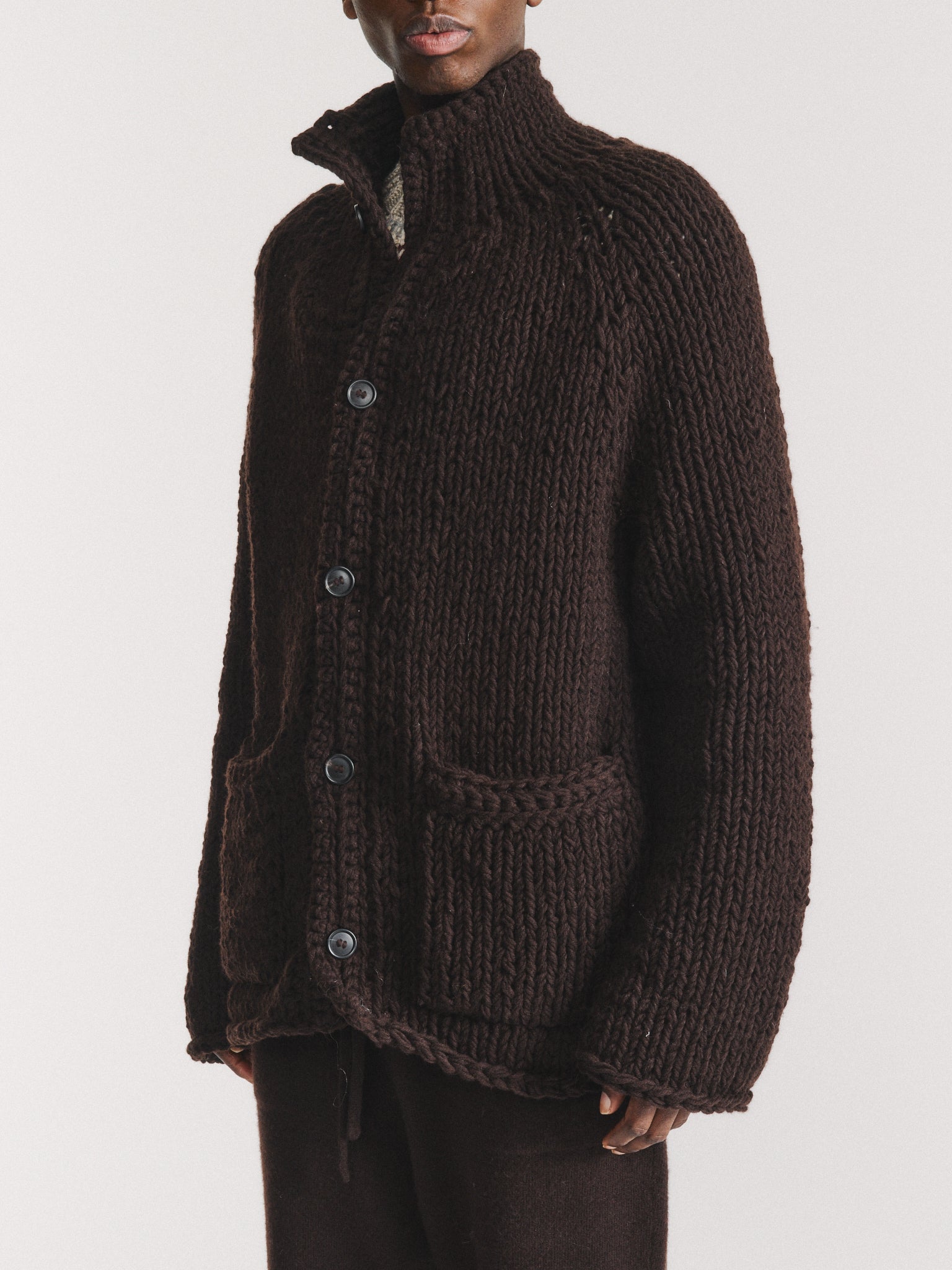 CAMILLE CARDIGAN - CHUNKY - EBONY