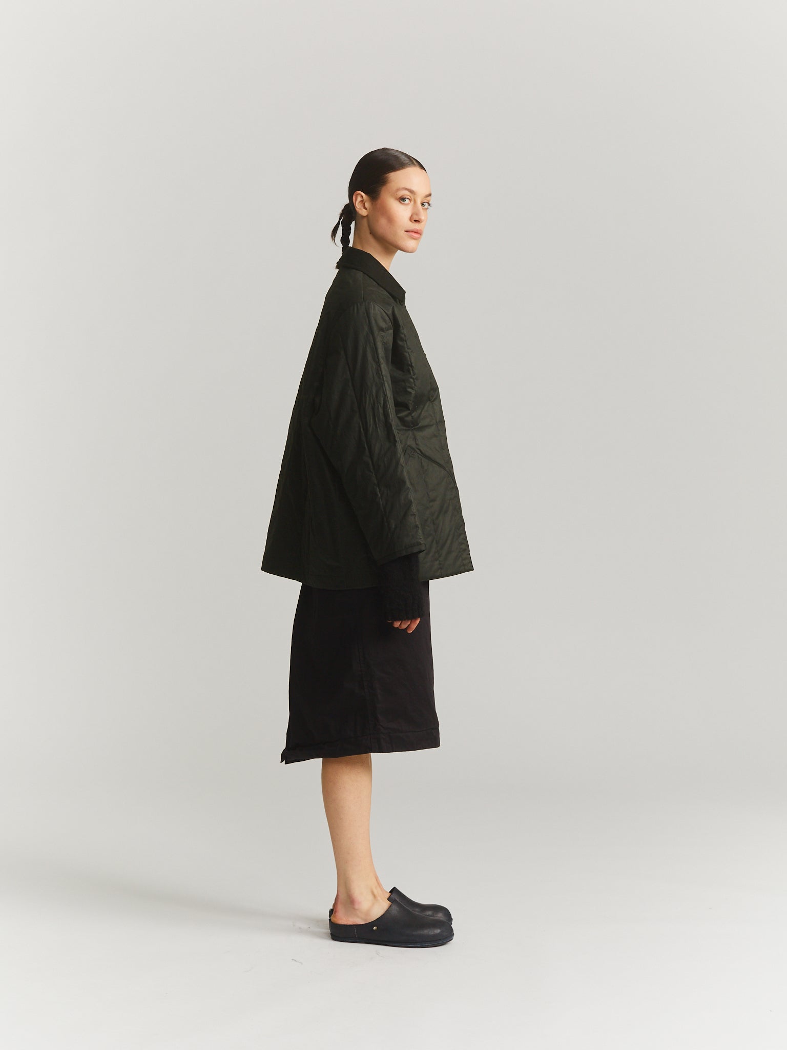 IKLA JACKET  - LACQED - DARK KHAKI