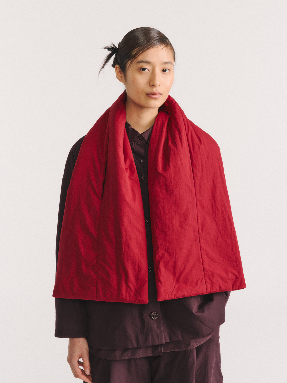 ÉCHARPE JULIANNE - CHALK POPLIN - GARNET