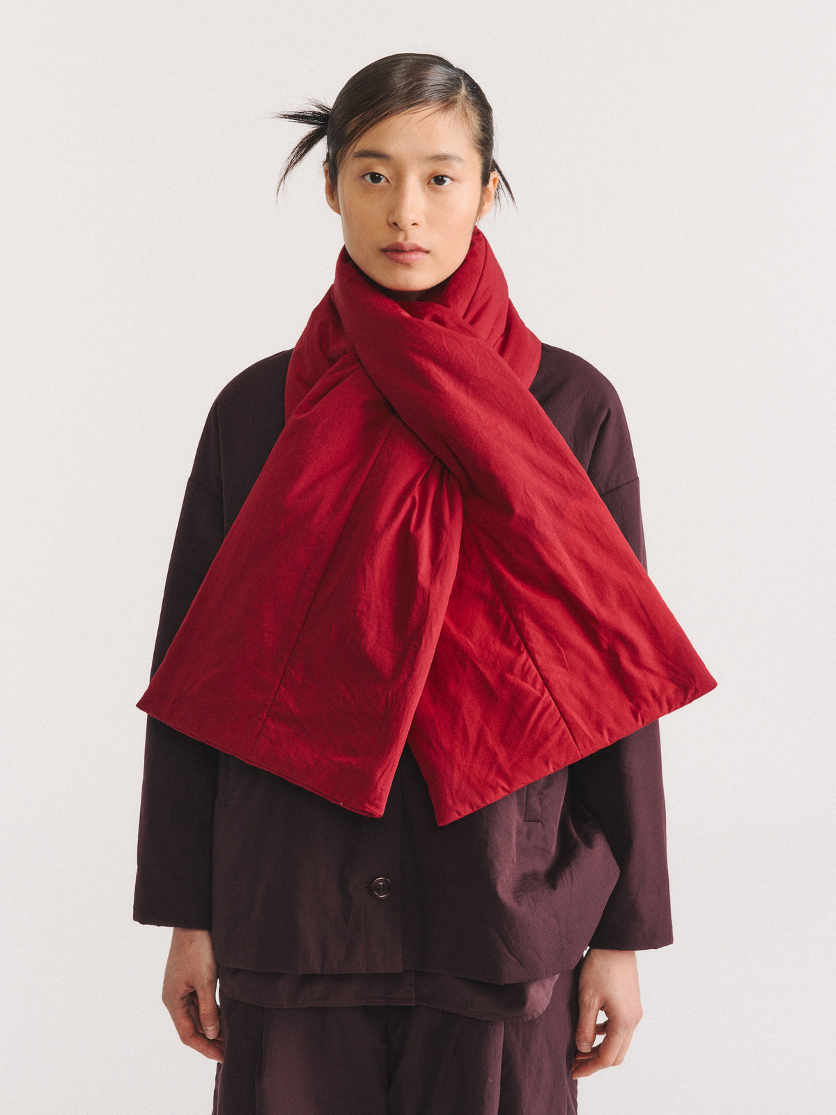 ÉCHARPE JULIANNE - CHALK POPLIN - GARNET