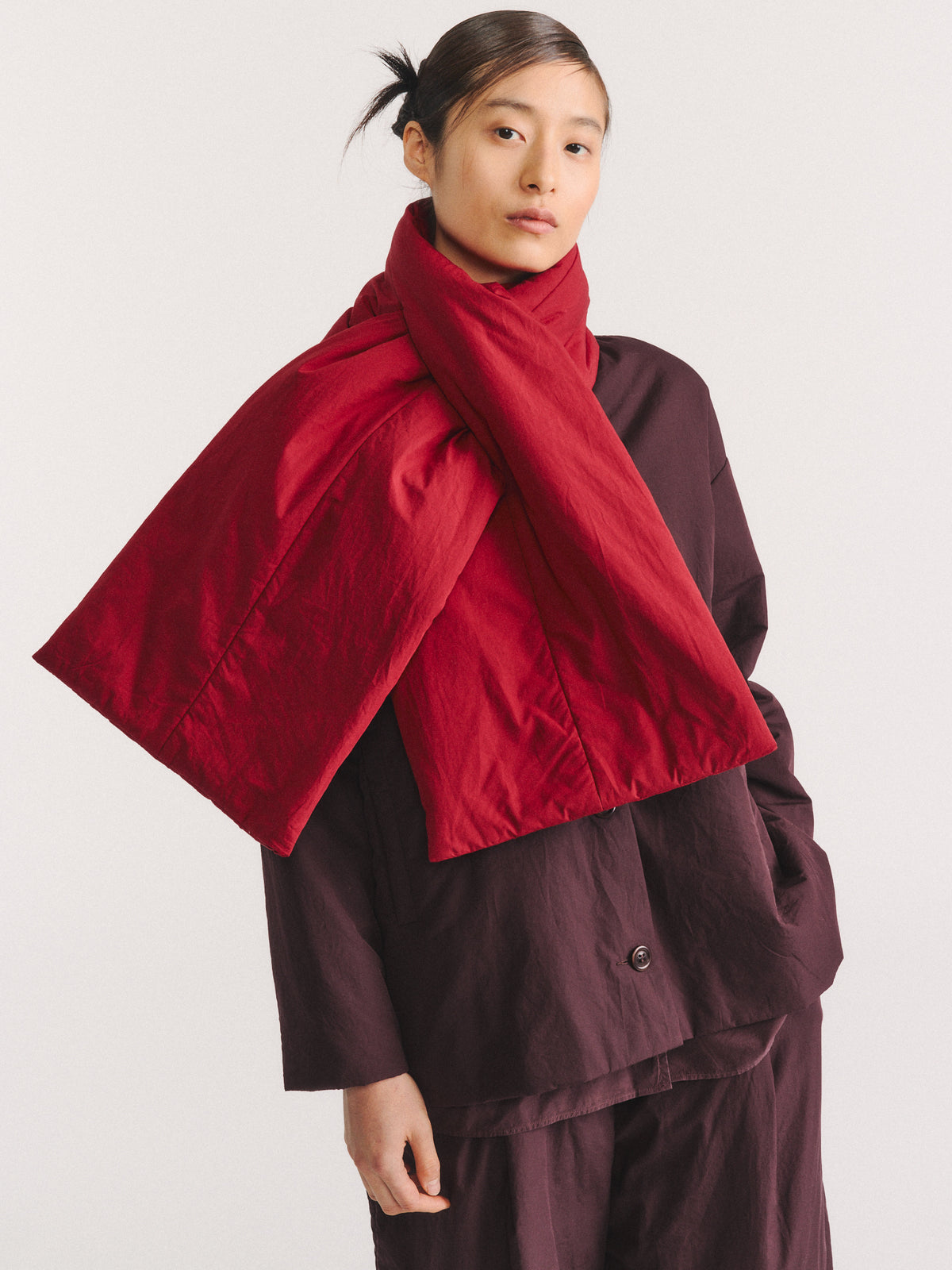 ÉCHARPE JULIANNE - CHALK POPLIN - GARNET